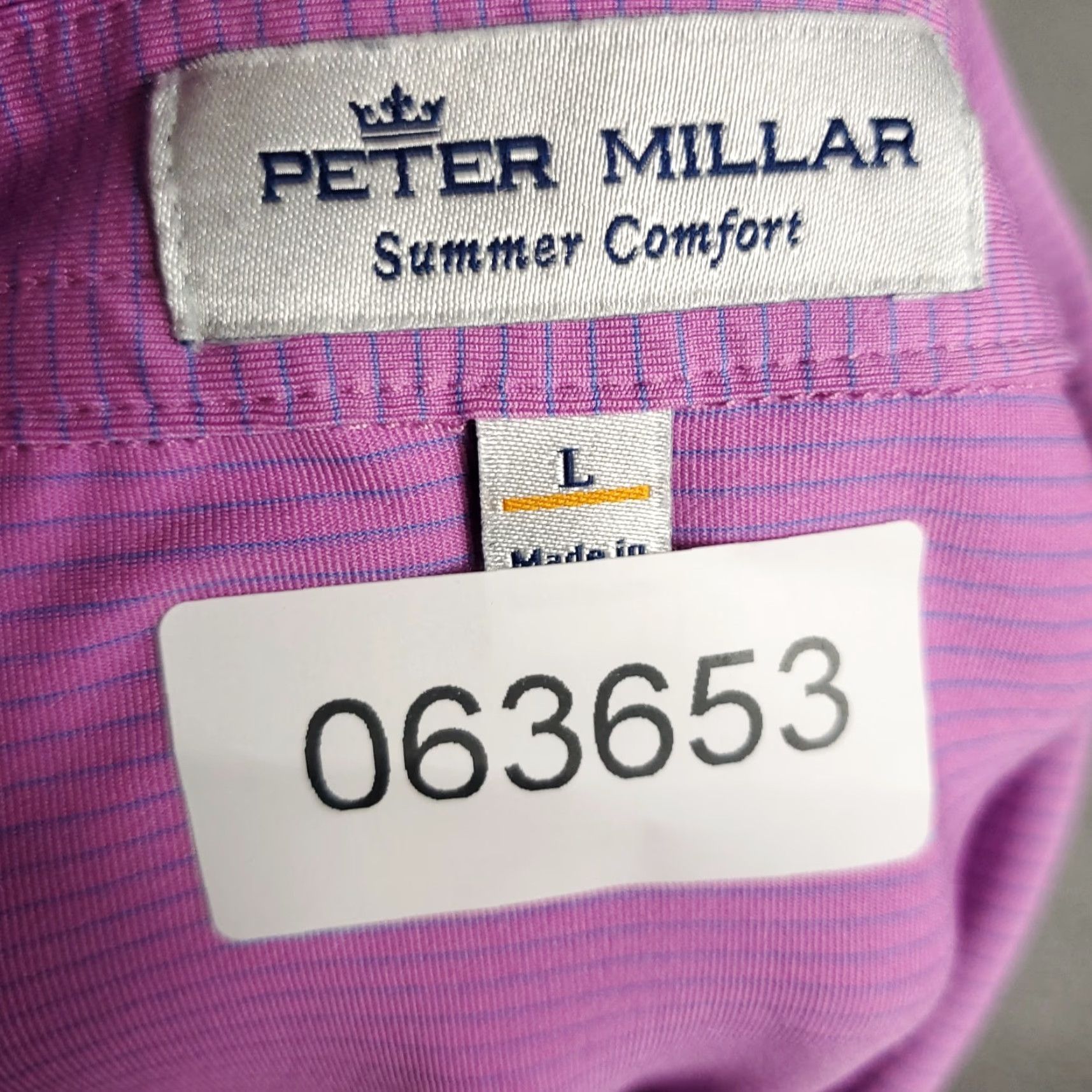 Peter Millar Peter Millar Polo Shirt Mens Large Pink Stripe Summer Comfort Golf Short Sleeve Size US L / EU 52-54 / 3 - 6 Thumbnail