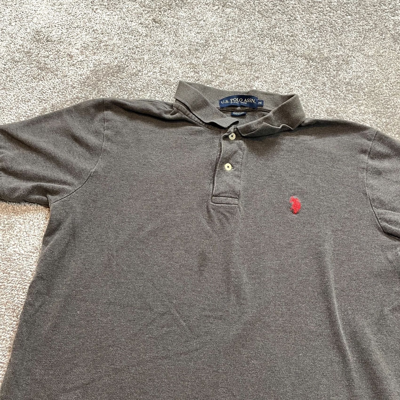 U.S. Polo Assn. VINTAGE US Polo Assn. Polo Shirt Mens Medium Gray Preppy Golf Rugby Collared Cotton Size US M / EU 48-50 / 2 - 6 Thumbnail