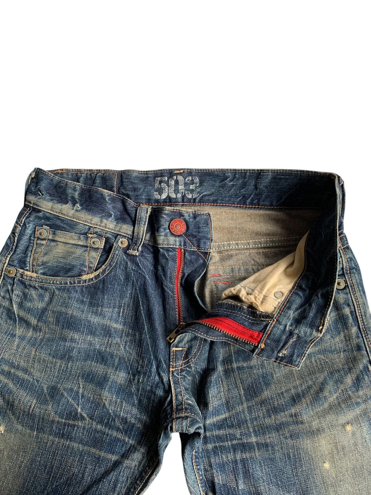 Tornado Mart FLARE 💥 EDWIN 503 MUDMAX PUNK STYLE DISTRESSED DENIM☠️ Size US 31 - 11 Thumbnail
