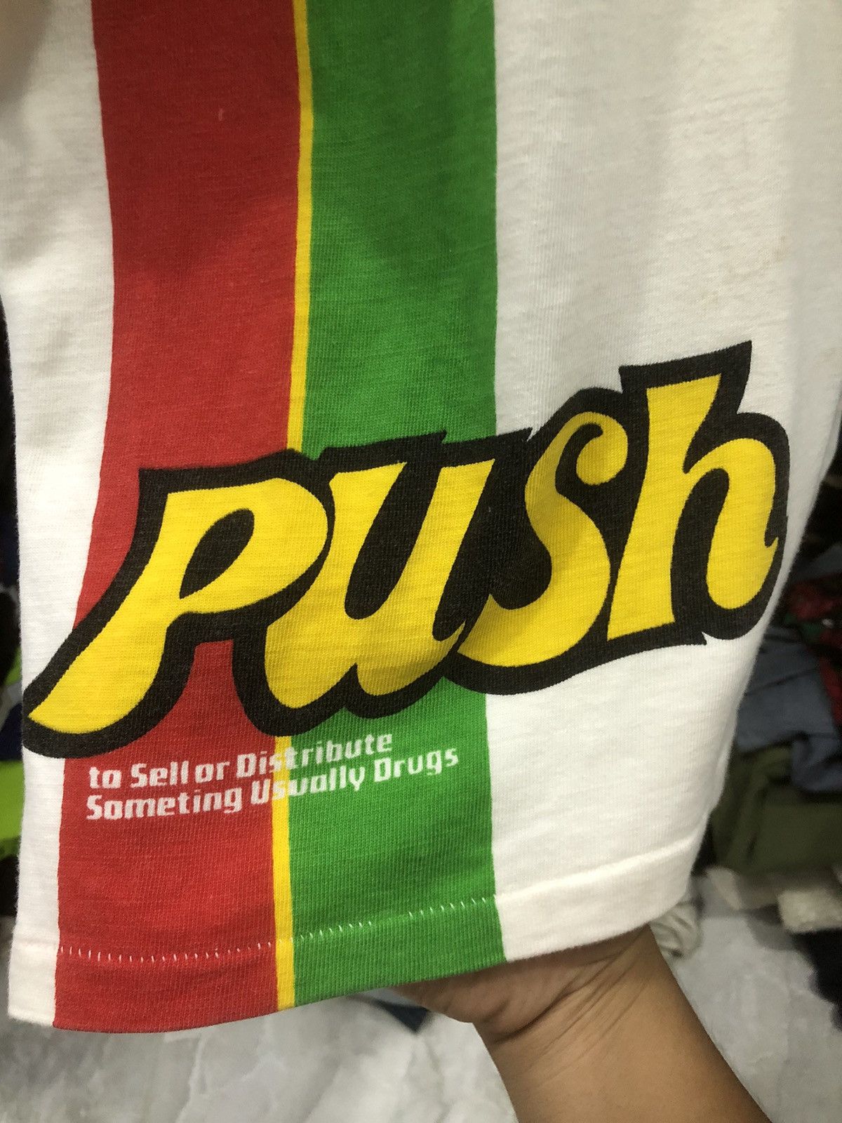 Japanese Brand Octopus Army ‘Push’ Tee – Rare Anti-Drug Streetwear Size US M / EU 48-50 / 2 - 7 Thumbnail