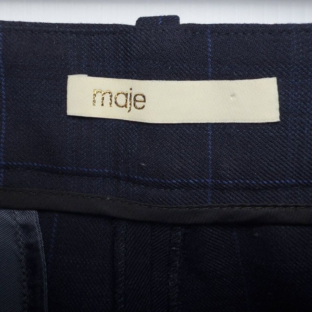 Maje MAJE Preppy Academia Crop Navy Blue Trousers Pants Size 34 Size 25" / US 0 / IT 36 - 10 Thumbnail