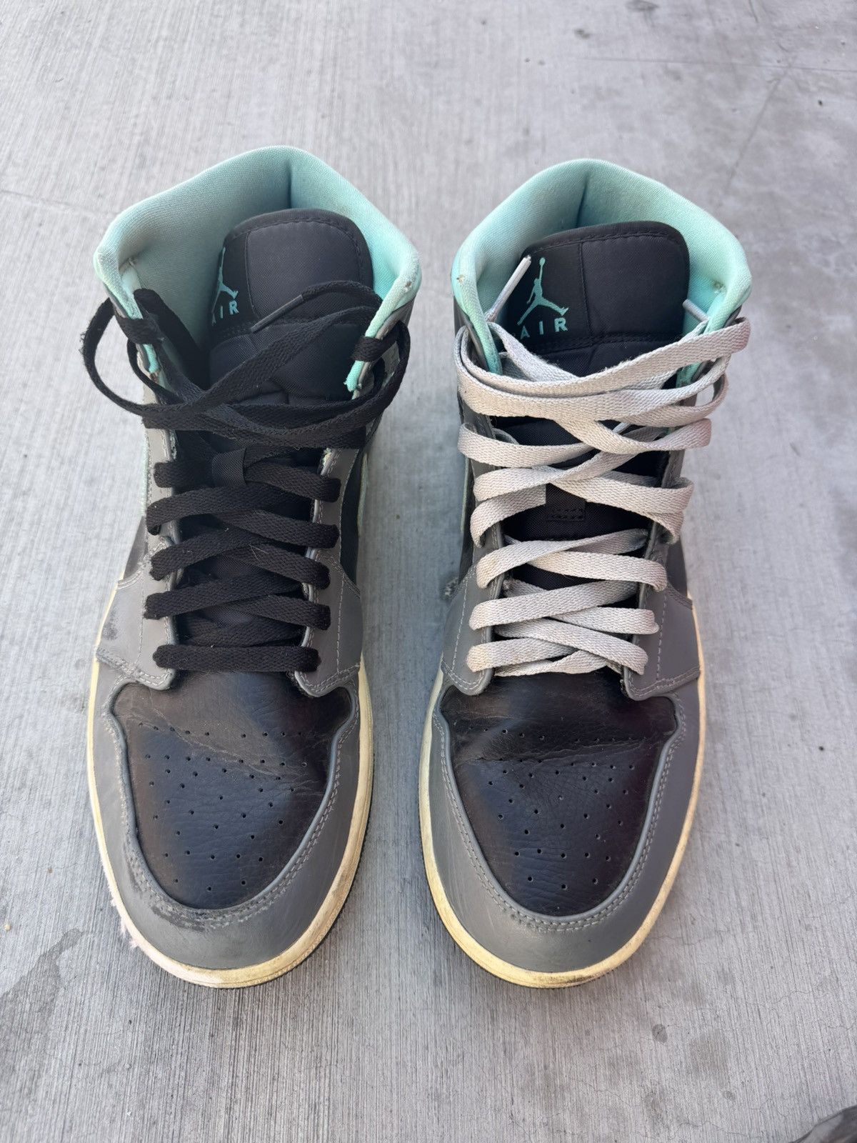 Jordan Brand JORDAN 1 MID GREY AQUA GREEN GLOW SIZE 11.5 Size US 11.5 / EU 44-45 - 3 Thumbnail