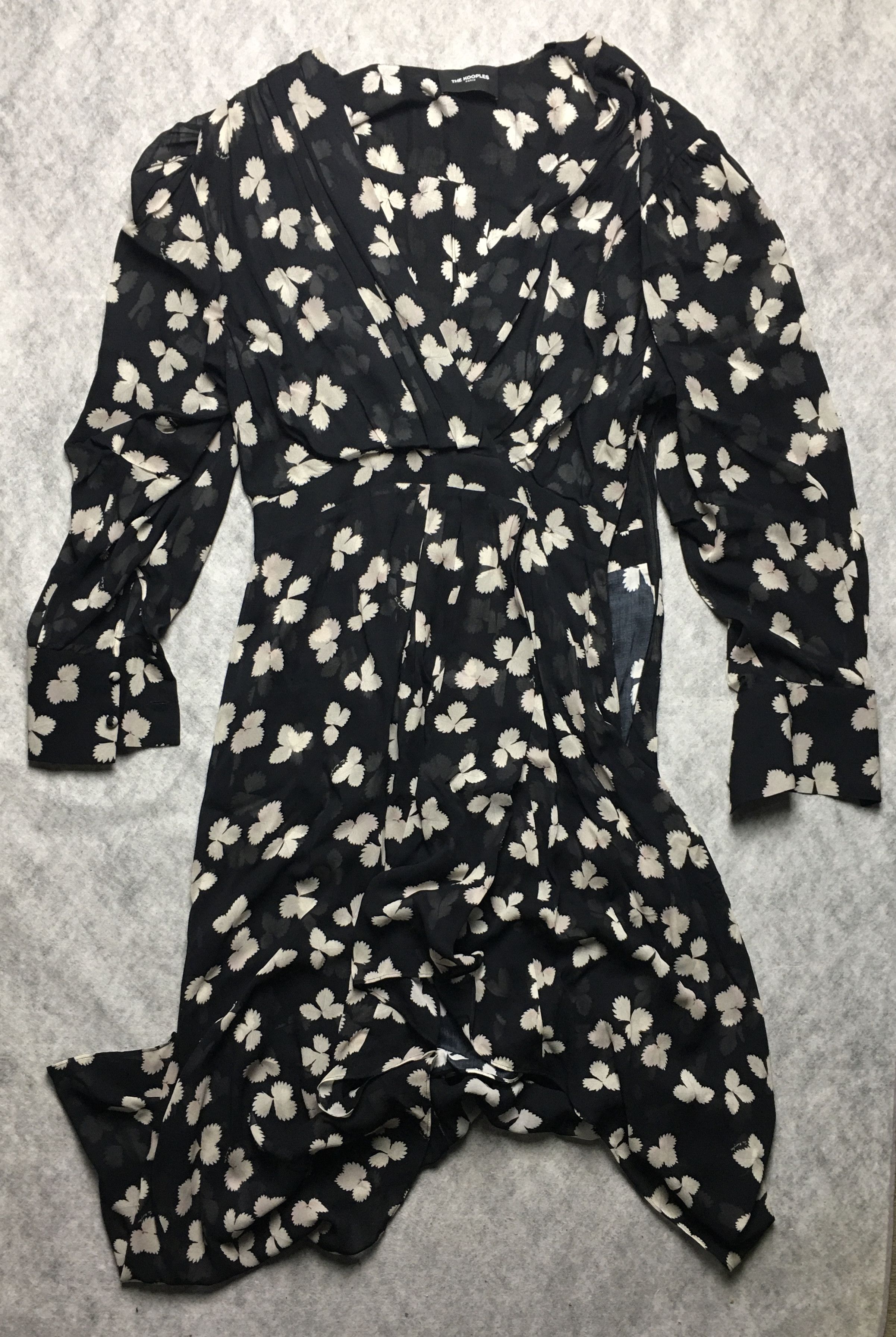 The Kooples The Kooples Asymmetric Flowing Floral Maxi Dress Sleeve Sz 3 Size L / US 10 / IT 46 - 7 Thumbnail