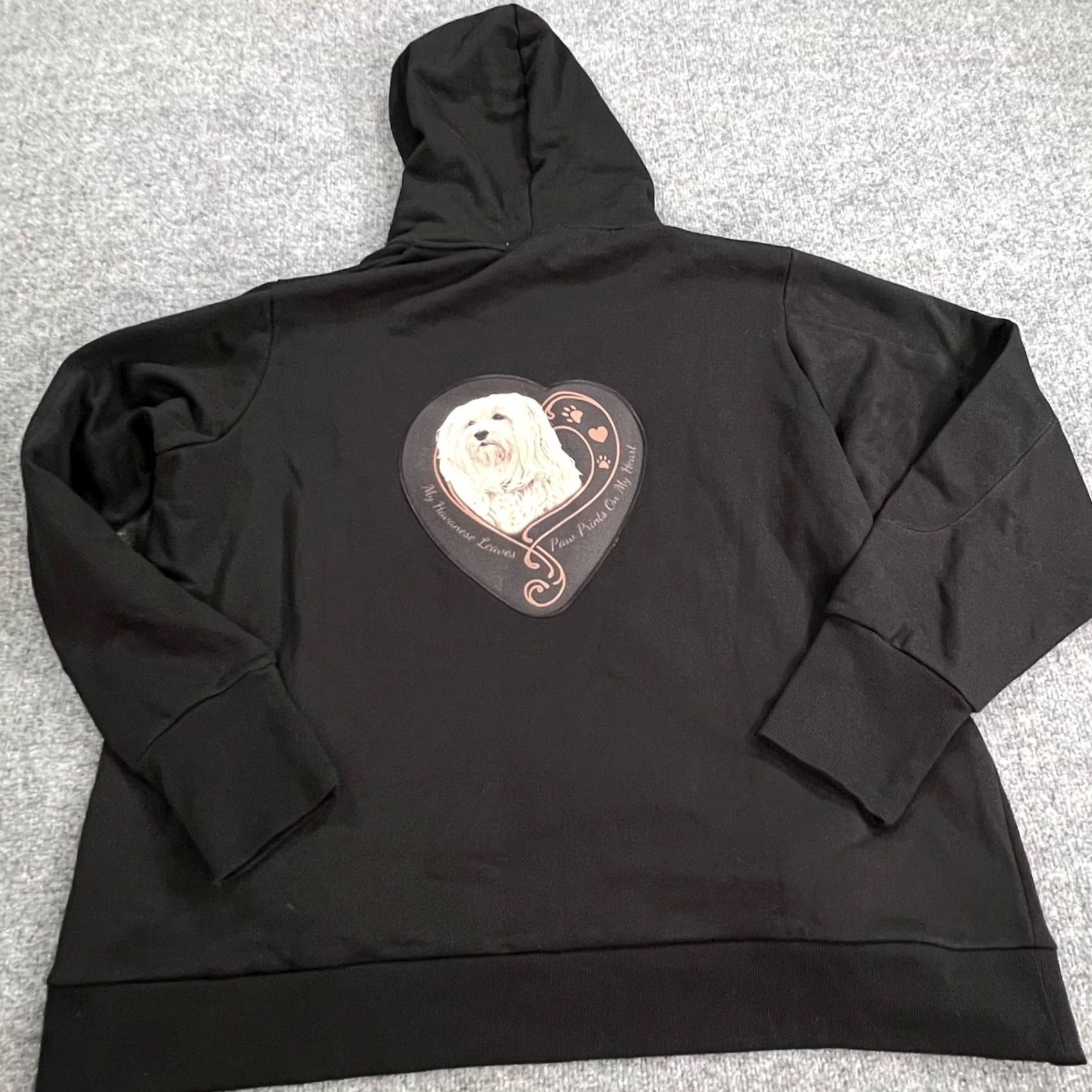 Vintage VINTAGE The Bradford Exchange Hoodie Womens 3X Black Havanese Dog Logo Full Zip Sweatshirt Size XXL / US 16-18 / IT 52-54 - 3 Thumbnail