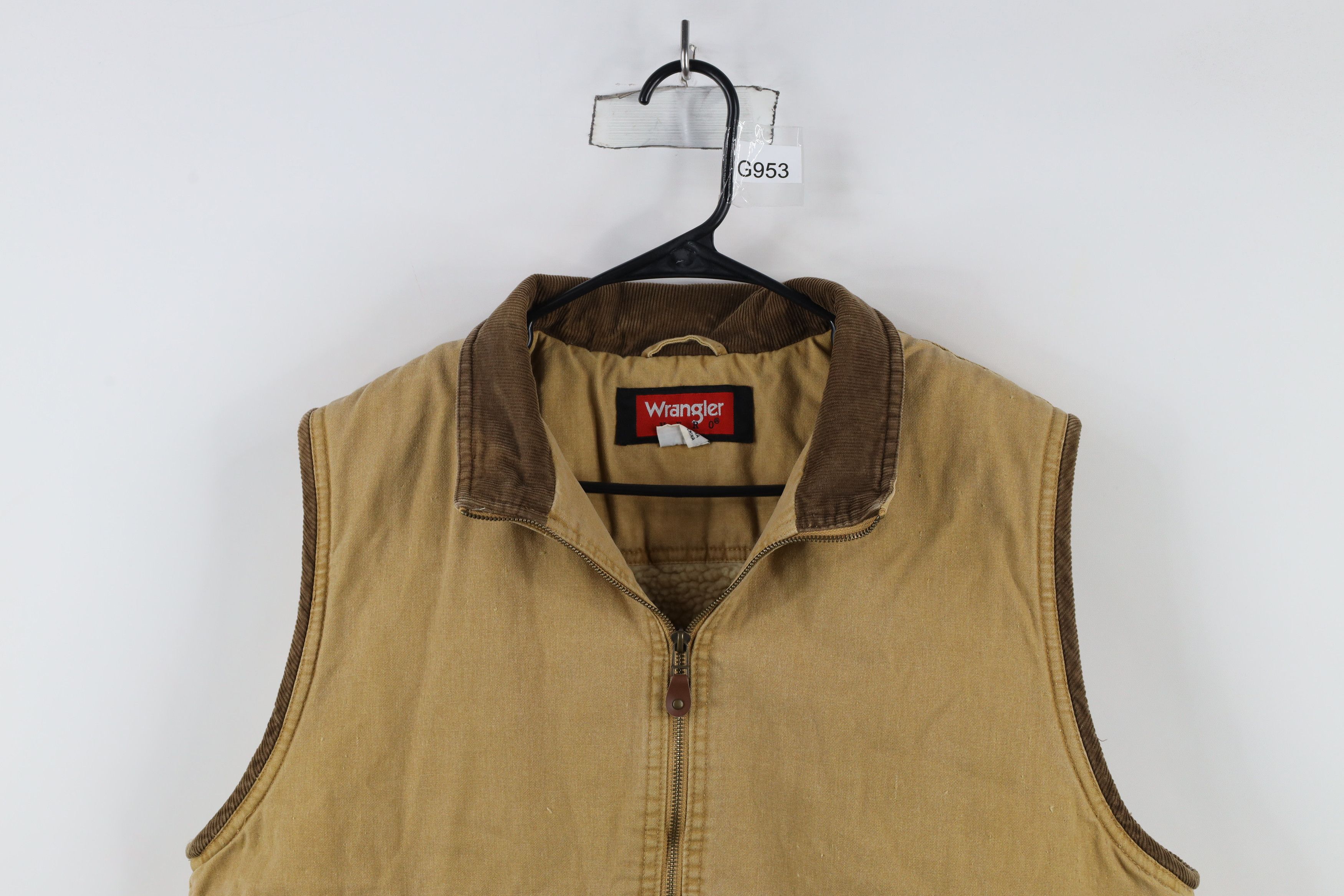 Vintage × Wrangler Vintage 90s Wrangler Pile Fleece Lined Trucker Vest Jacket Size US L / EU 52-54 / 3 - 2 Thumbnail