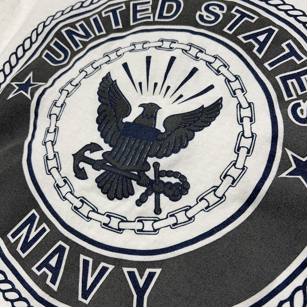 Vintage Navy Tee Shirt White Double Sided Reflective Logo Military Size US M / EU 48-50 / 2 - 8 Thumbnail