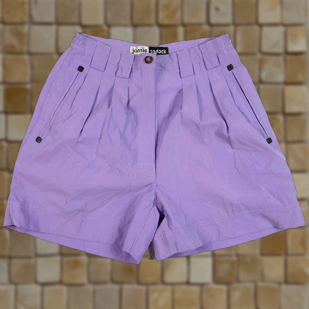 Vintage VINTAGE Retro High Waist Purple Pleated Womens Size 2 Relaxed Chino Outdoor Golf Shorts Size 25" / US 0 / IT 36 - 1 Thumbnail