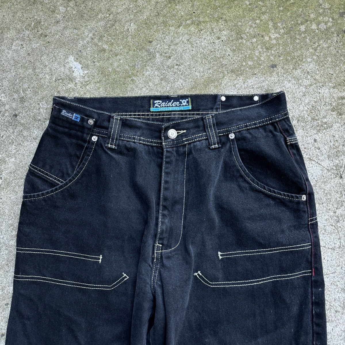 Vintage Y2K Baggy Faded Thrashed Wide Leg Skater Jeans ERD Grunge Size US 32 / EU 48 - 4 Thumbnail