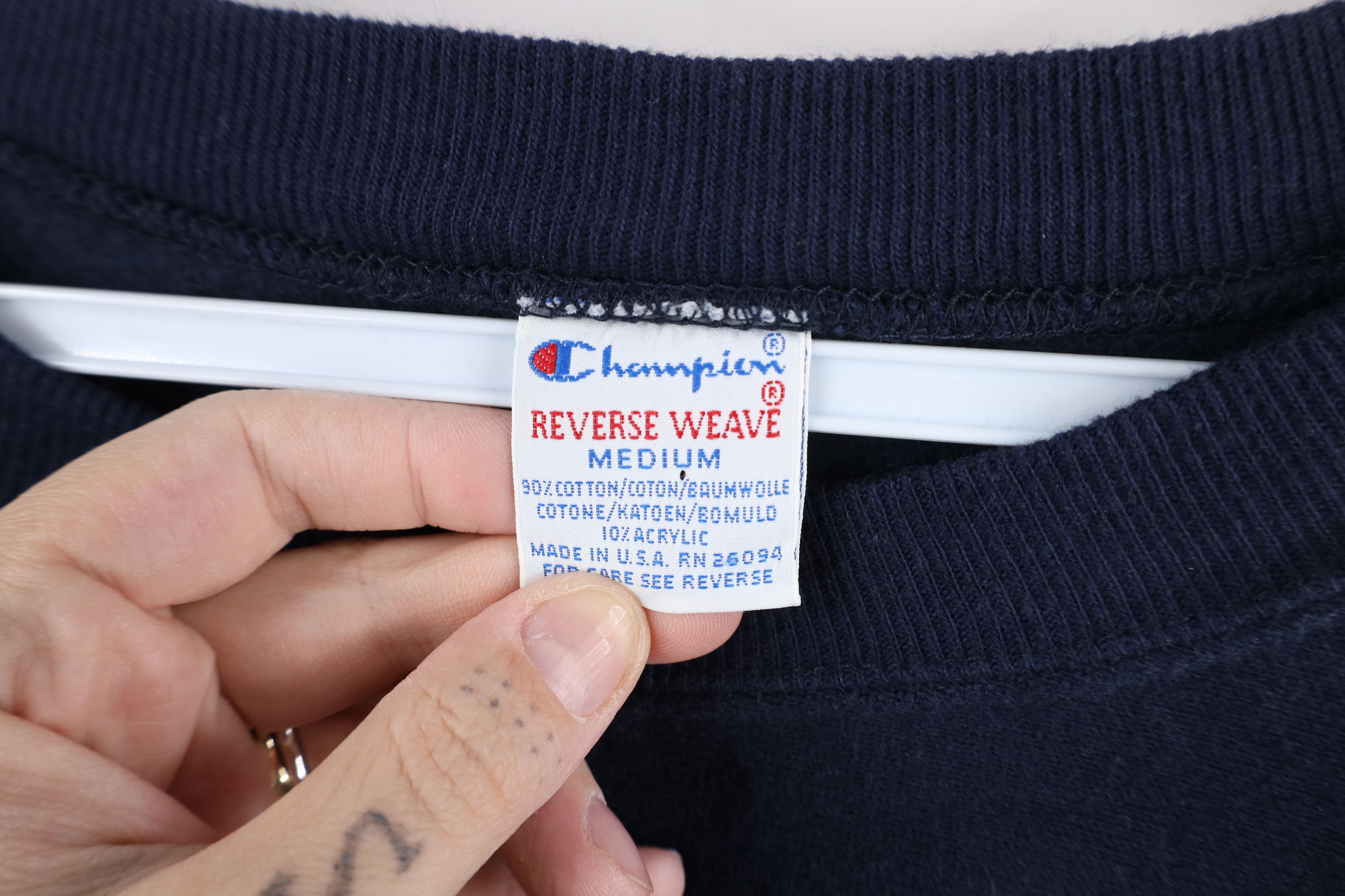 Vintage 90s Champion Reverse Weave Sweatshirt Blue USA