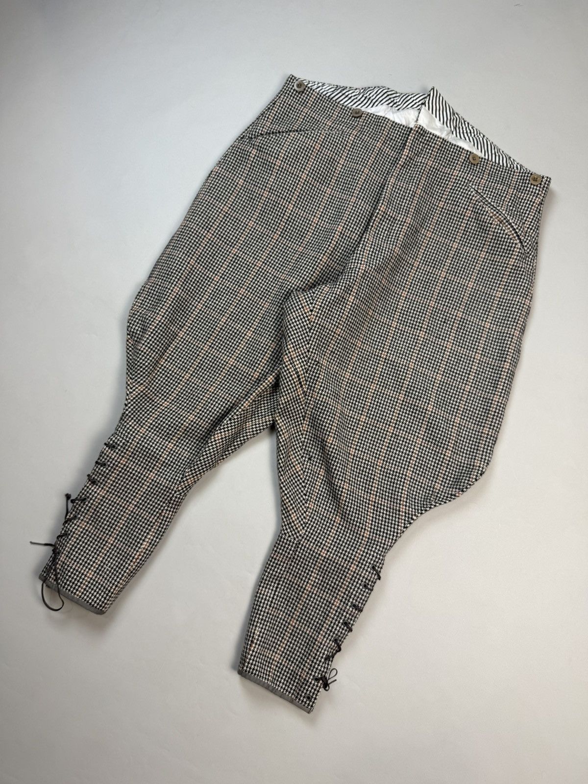 Vintage 1930’s Houndstooth Jodhpur Back Buckle Riding Breeches Pants Size US 36 / EU 52 - 4 Thumbnail