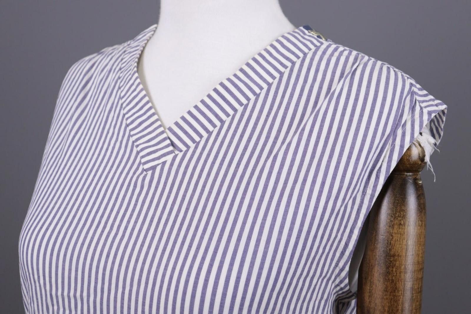 Designer S'Max Mara Multicolour Striped V-Neck Blouse Shirt Size 38 Size M / US 6-8 / IT 42-44 - 7 Thumbnail