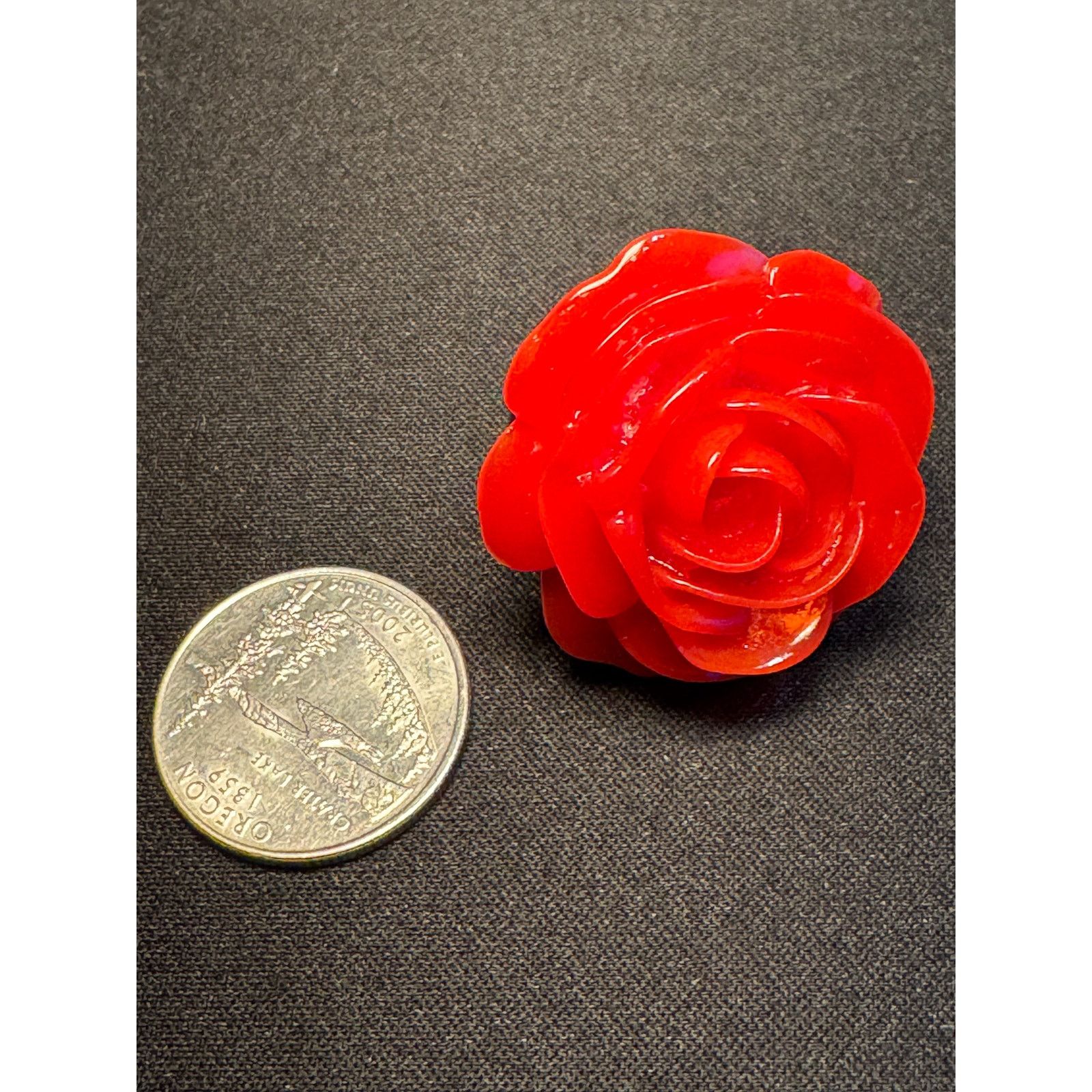 Kenneth Jay Lane Kenneth J Lane Red Rose Ring Size 8 Size ONE SIZE - 3 Thumbnail