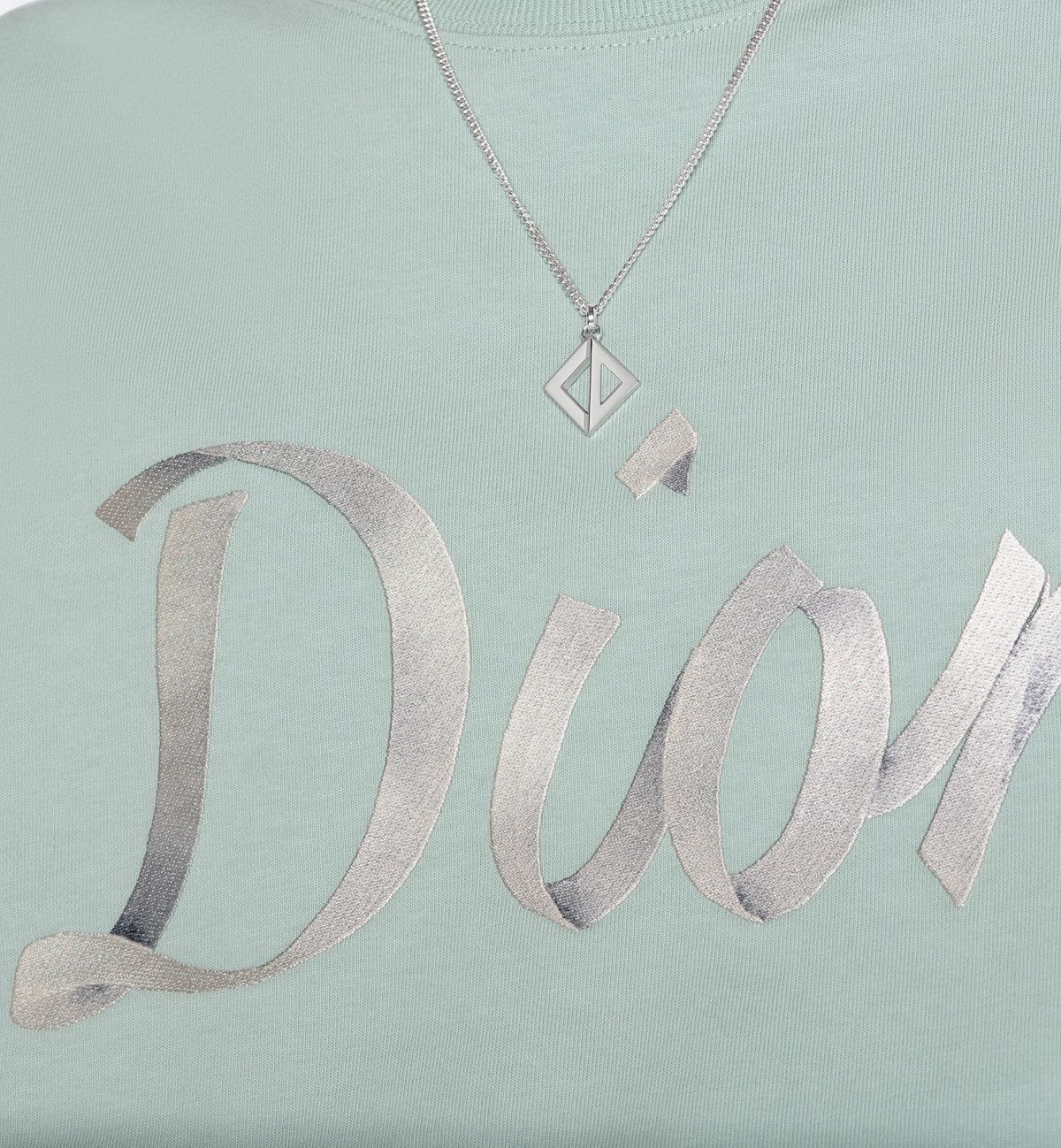 Dior o1bcso1str0126 Size:OS/Cd Diamond Pendant Necklace in Silver Size ONE SIZE - 3 Thumbnail