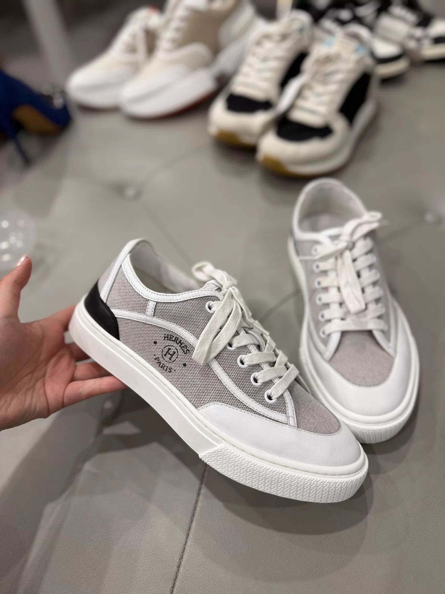 Hermes Hermes Classic Colorblock Gray Sneaker 37.5 99 New Size US 7 / IT 37 - 1 Thumbnail