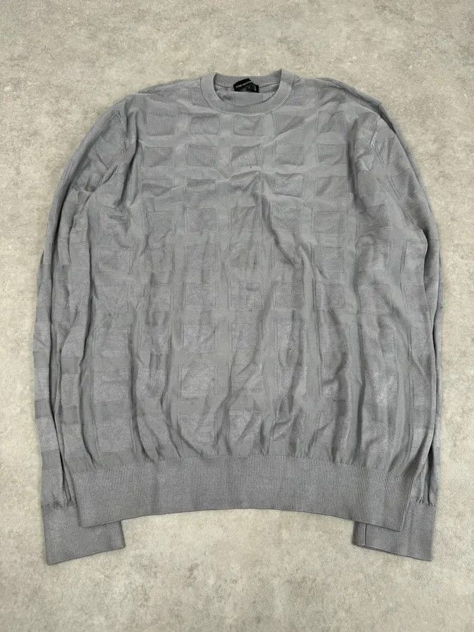Emporio Armani SS2019 Emporio Armani Grey Geometrical Cozy Sweater Size US M / EU 48-50 / 2 - 4 Thumbnail