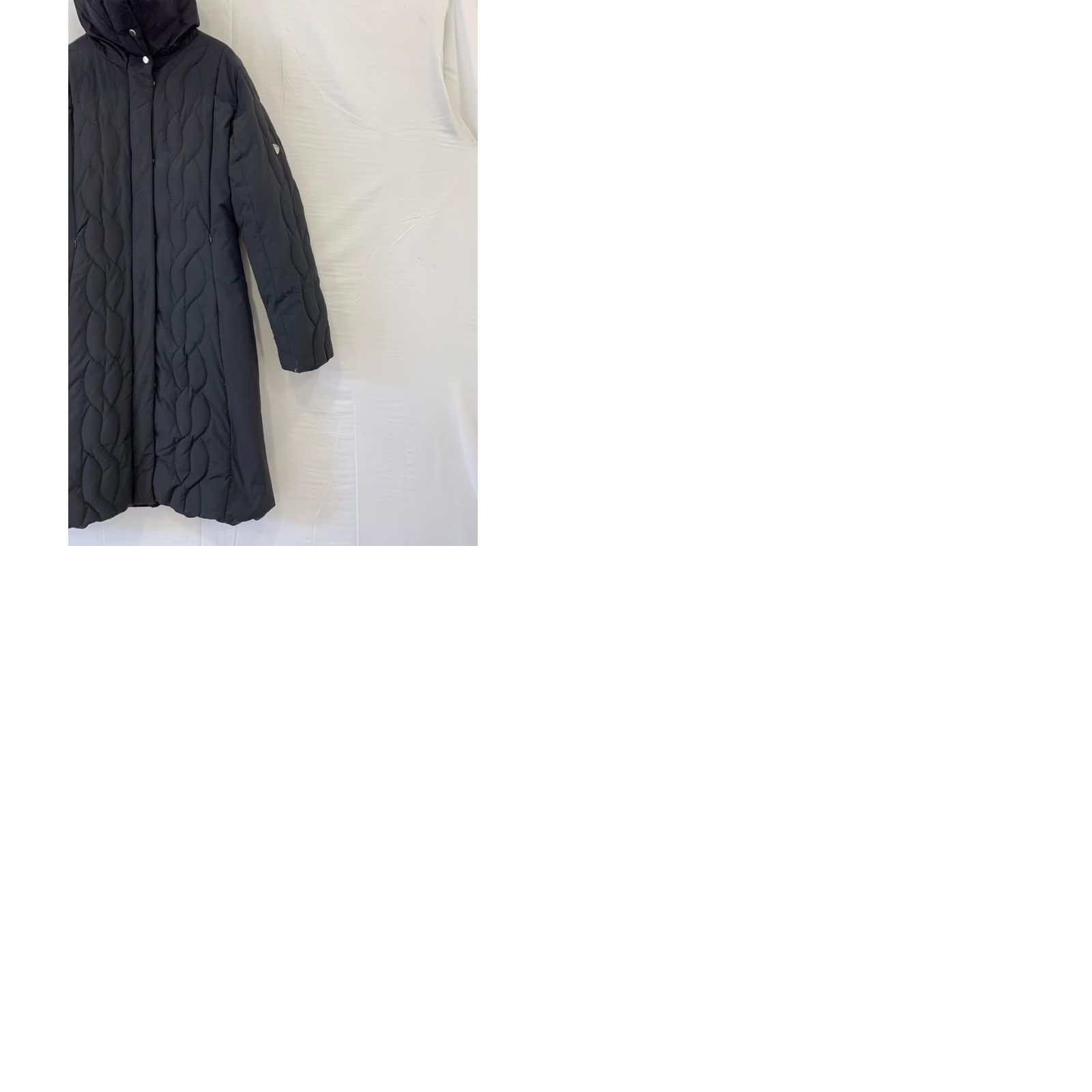 Vintage Post Card Italy Women's Quilted Puffer Coat Long JACKET L Black - Adult XL? (Original size L) Size L / US 10 / IT 46 - 10 Thumbnail