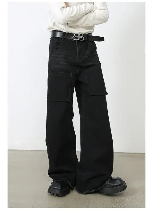 VIBE Black Cargo Denim Jeans Size US 30 / EU 46 - 6 Thumbnail