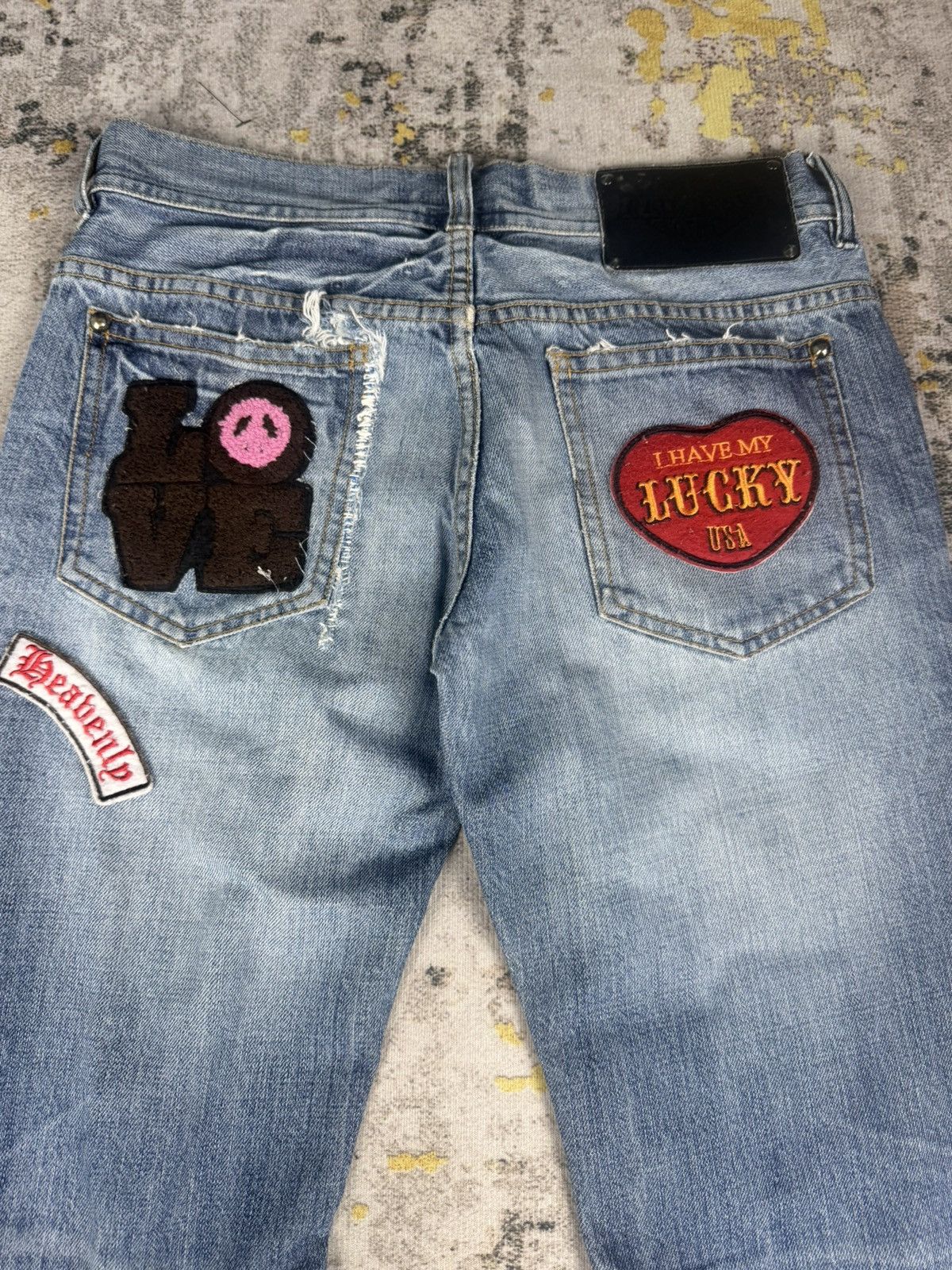 Tornado Mart 90s Flared Riot Poem Distressed Patches Pants Size US 31 - 7 Thumbnail