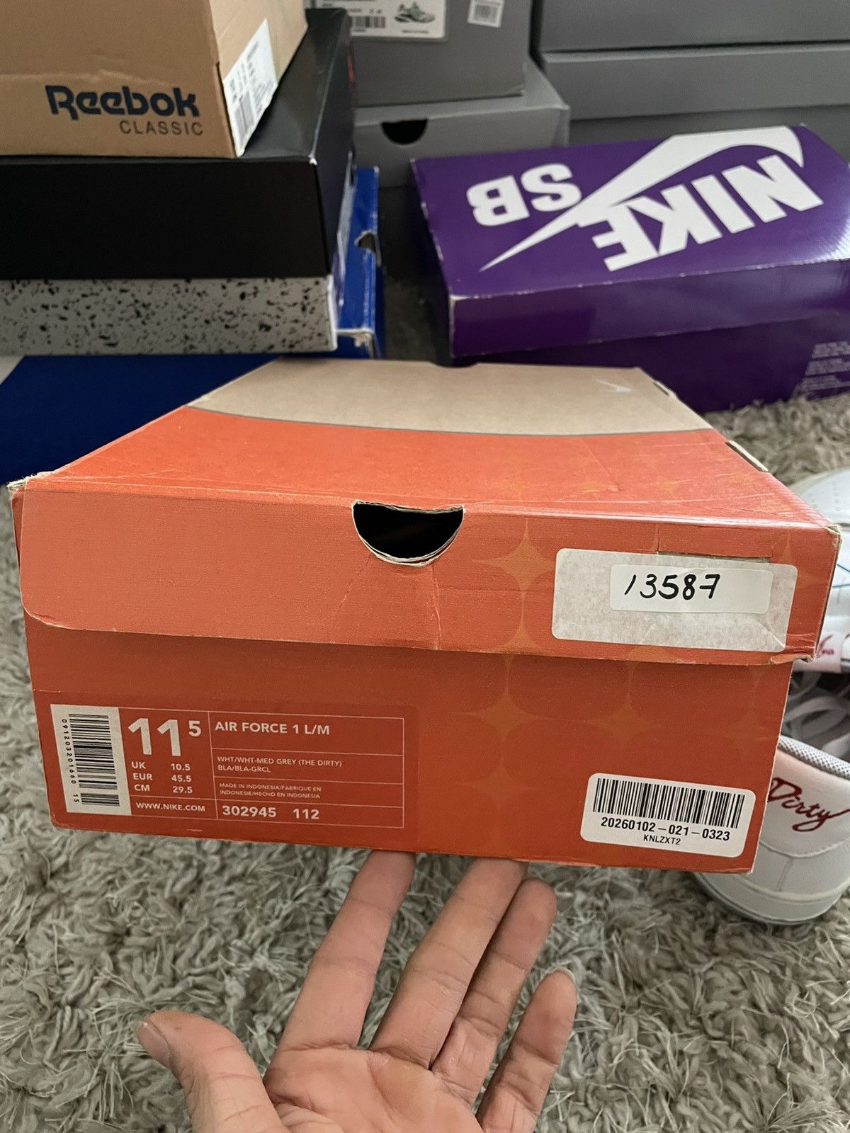 Nike Nike Air Force 1 L/M ‘The Dirty’ Size US 11.5 / EU 44-45 - 10 Thumbnail