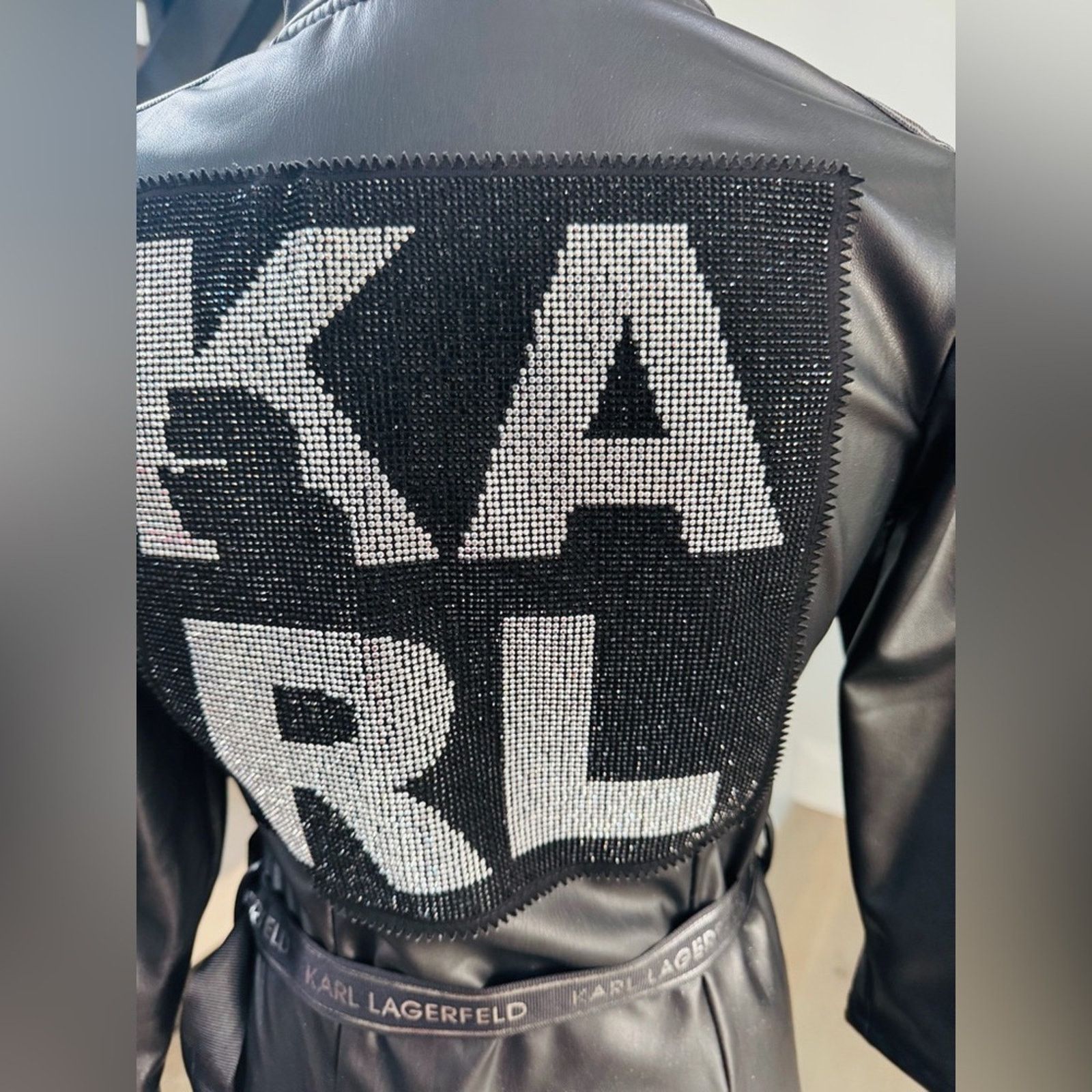 Karl Lagerfeld New Karl Lagerfeld Black Faux Leather Zip Dress size S Size M / US 6-8 / IT 42-44 - 7 Thumbnail