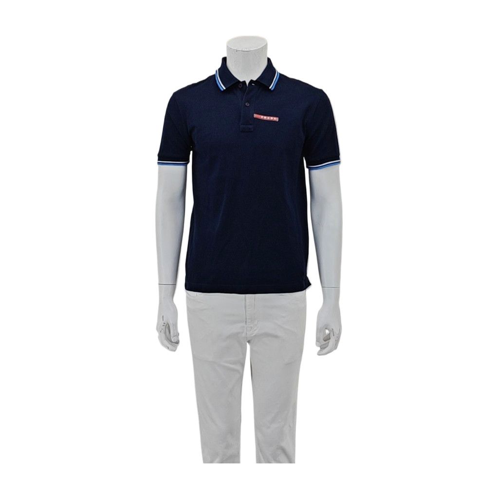 Prada Prada Tipped Cotton Polo Shirt Size M Size US M / EU 48-50 / 2 - 1 Thumbnail
