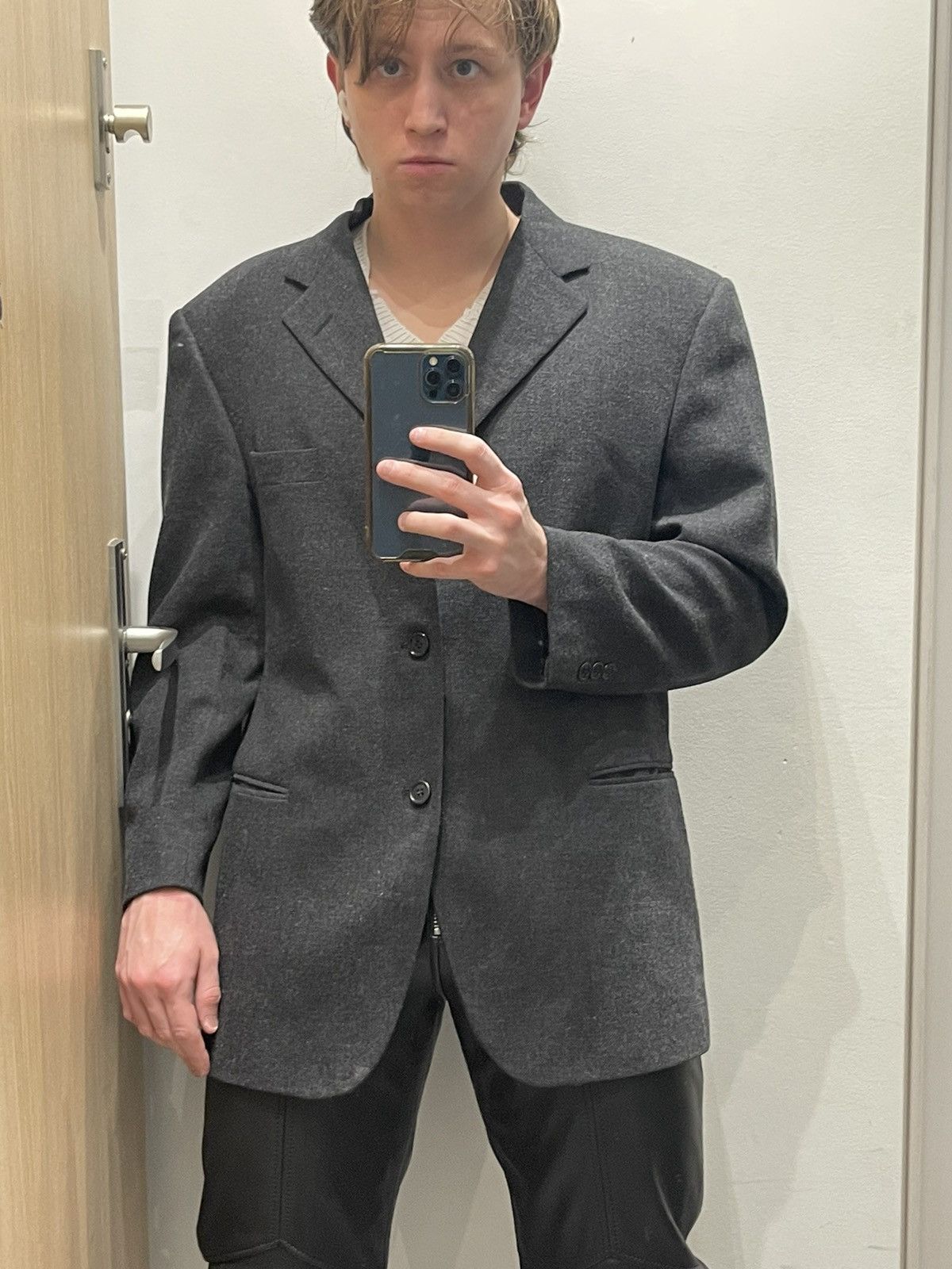 Cerruti 1881 Archive Cerruti 1881 Dark Grey Wool Blazer Size US L / EU 52-54 / 3 - 2 Thumbnail