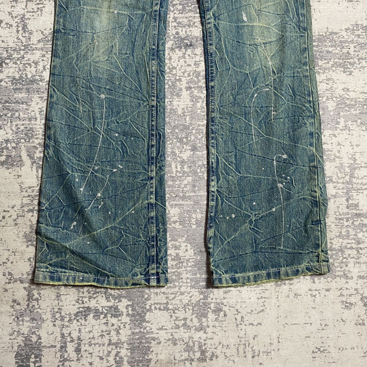 Tornado Mart Vintage Nylaus Raw Faded Splatter Flared Size US 32 / EU 48 - 2 Thumbnail