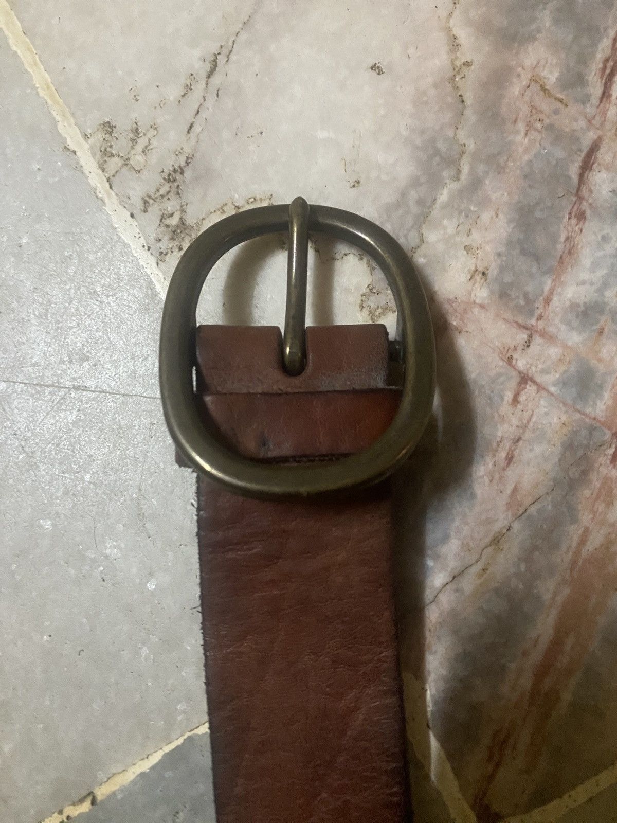 Genuine Leather Brown Leather Belt with Studs Size ONE SIZE - 2 Thumbnail