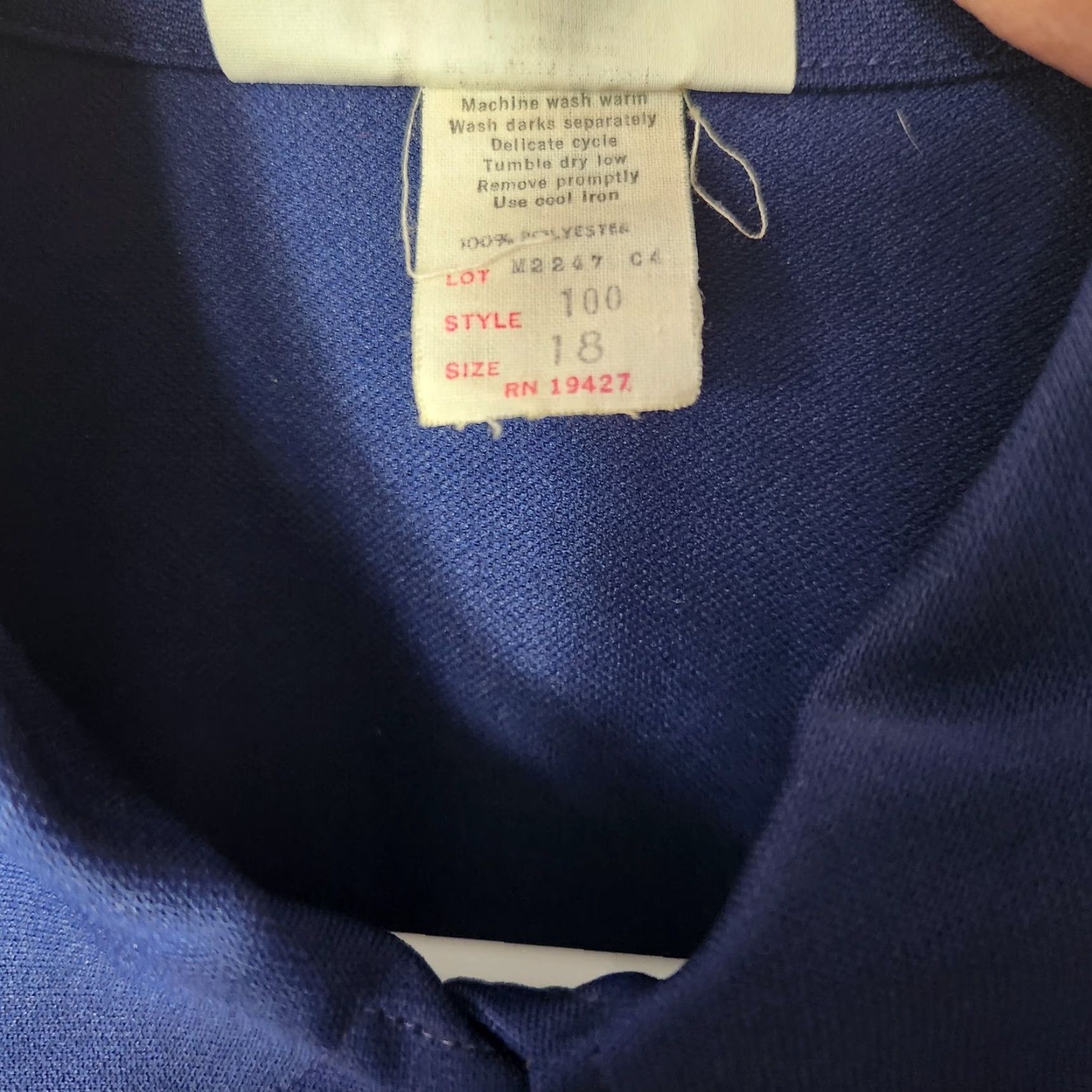 Lee VINTAGE Lee Mar Pageantry Knit Navy Long Sleeve Buttonfront Shirt-Size 18 Size XXL / US 16-18 / IT 52-54 - 4 Thumbnail