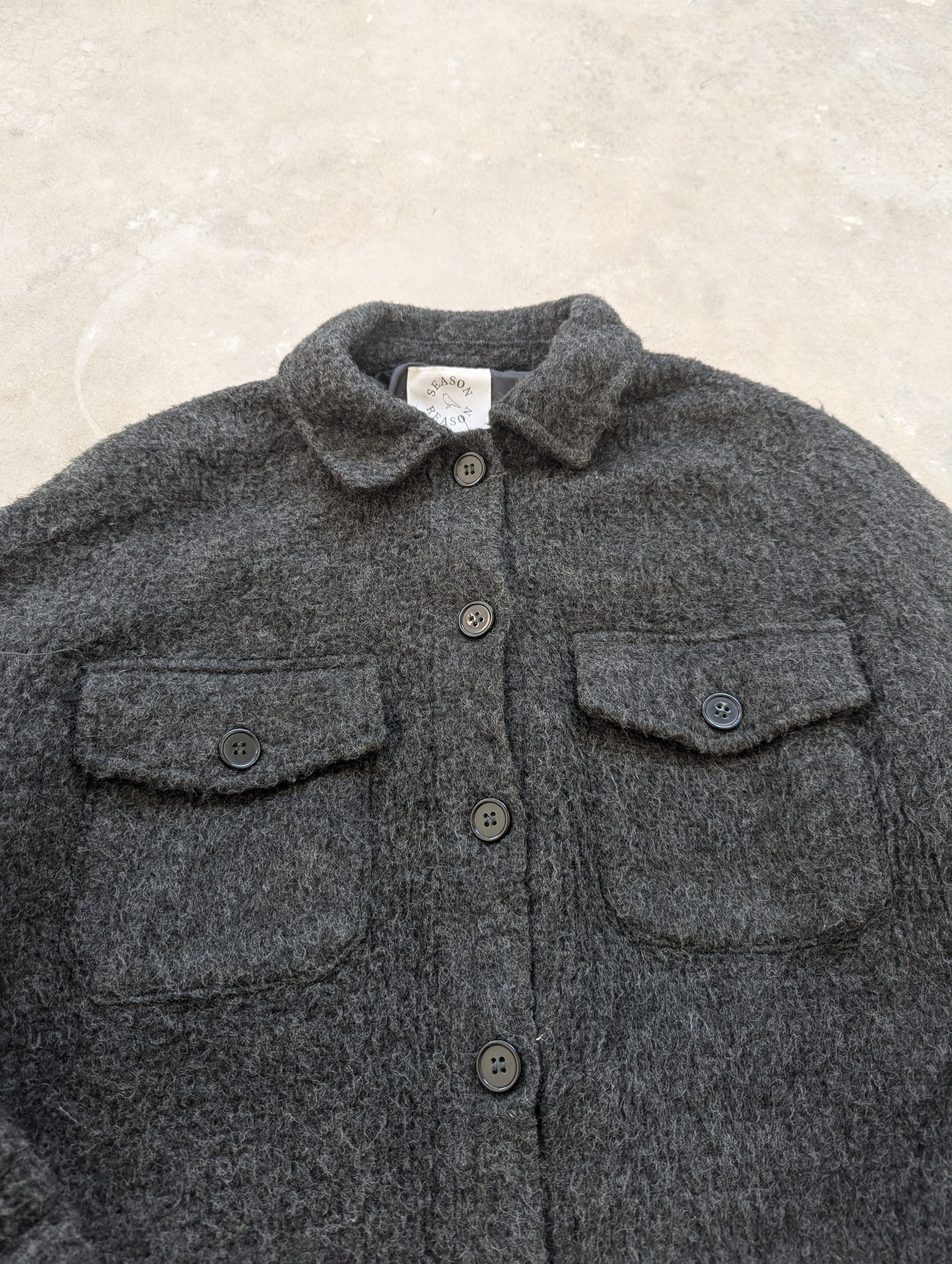 Japanese Brand × Vintage Vintage Wool Mohair Down Jacket Black by Season Reason Size M / US 6-8 / IT 42-44 - 6 Thumbnail