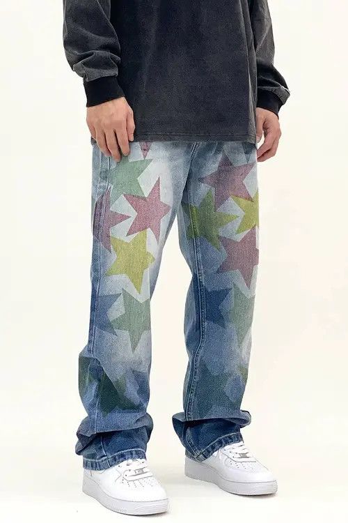 VIBE Vintage Wash Y2K Street Hip Hop Micro Flare Jeans Size US 30 / EU 46 - 2 Thumbnail