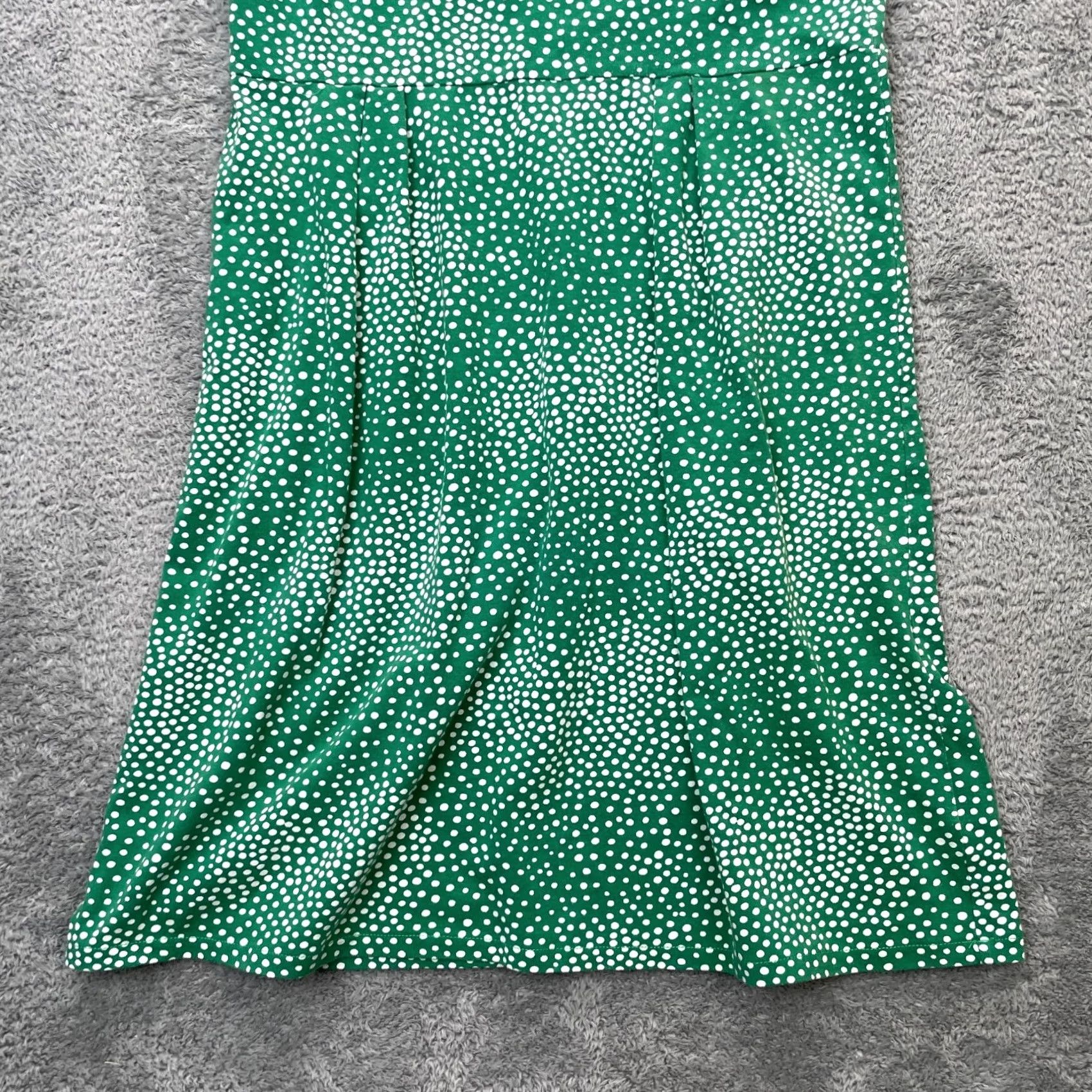 Boden Boden Dress Womens 10 Green Amelie Polka Dot Cotton Pleated Stretch Classic Polka Dot Shirt Dress Sleeves Short Green Womens 10 Casual Party/Cocktail Size L / US 10 / IT 46 - 6 Thumbnail
