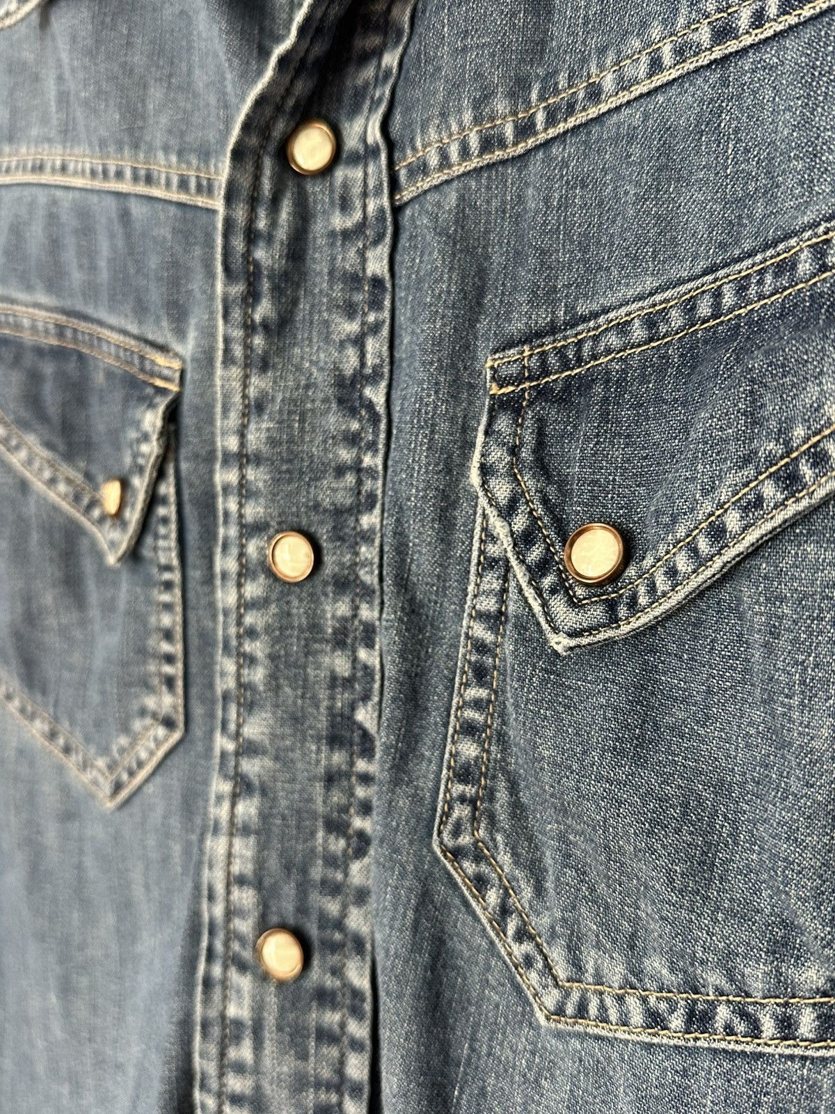 Levi's Vintage Clothing Levis LVC Shorthorn Western Denim Shirt Size US S / EU 44-46 / 1 - 5 Thumbnail