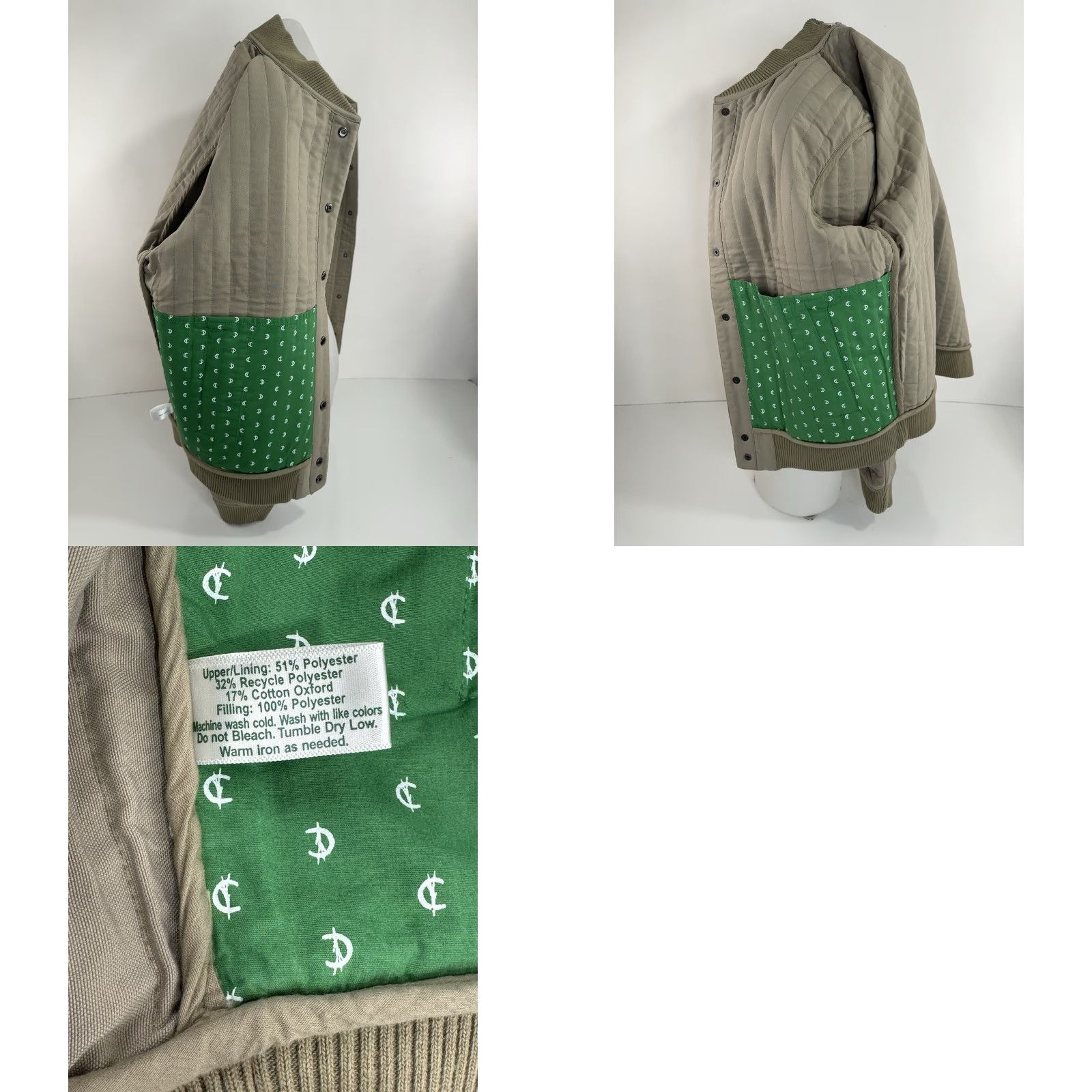Carhartt CRIQUET Jacket - Carhartt Style Bomber - S - Khaki/Mermaid - Work Ranch Field Quilted Snap Size US S / EU 44-46 / 1 - 8 Thumbnail