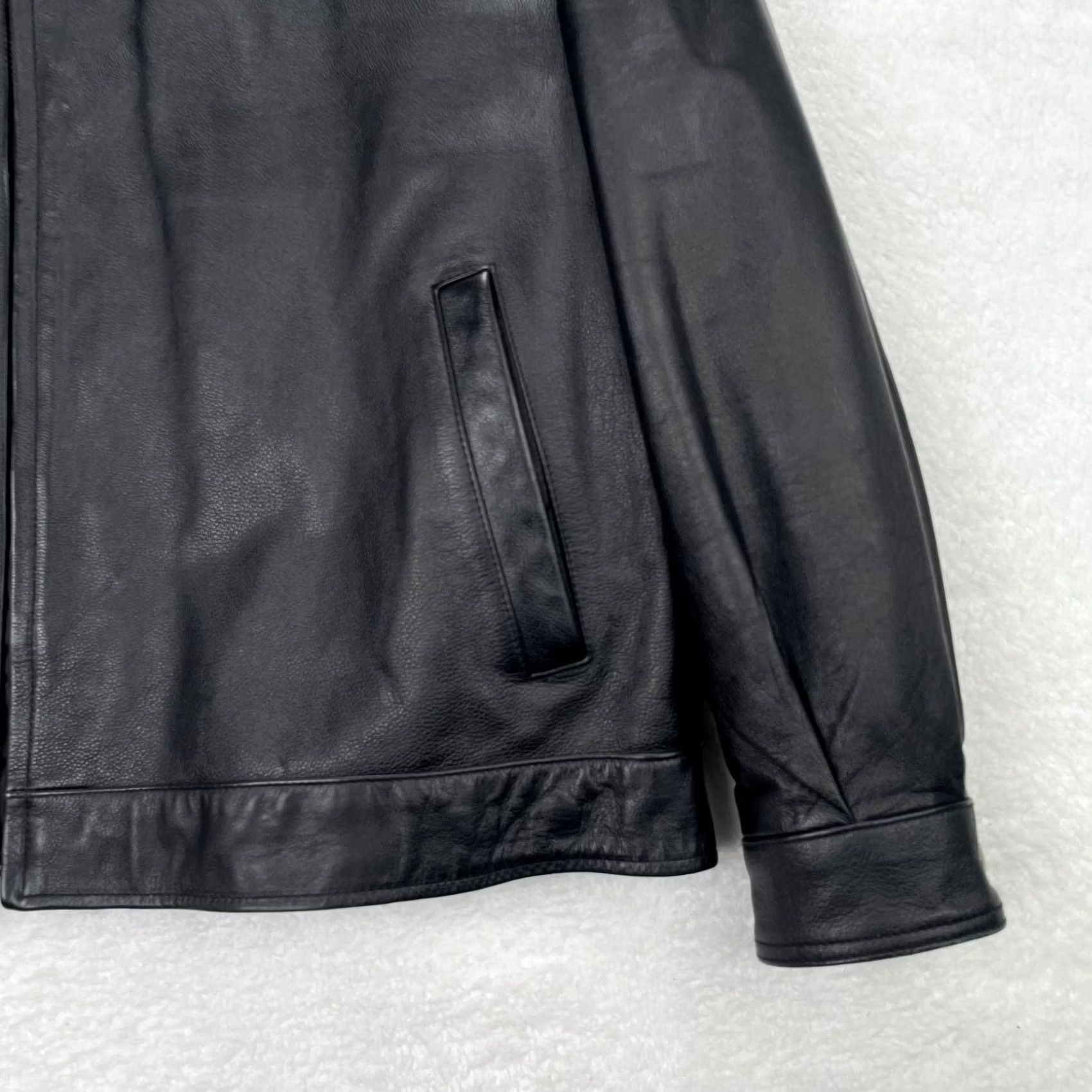 Cherokee VINTAGE Cherokee Jacket Mens XL Black Leather Bomber Coat Quilted Lined Zip Front Short Jacket/Coat Classic Motorcycle Style Size US XL / EU 56 / 4 - 2 Thumbnail