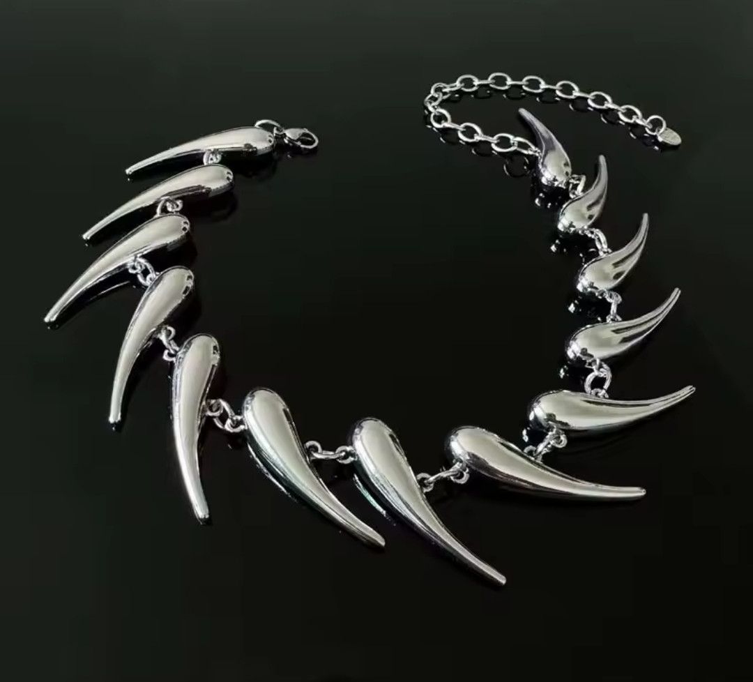 Jewelry Rivet chain choker necklace water drop Size ONE SIZE - 6 Thumbnail