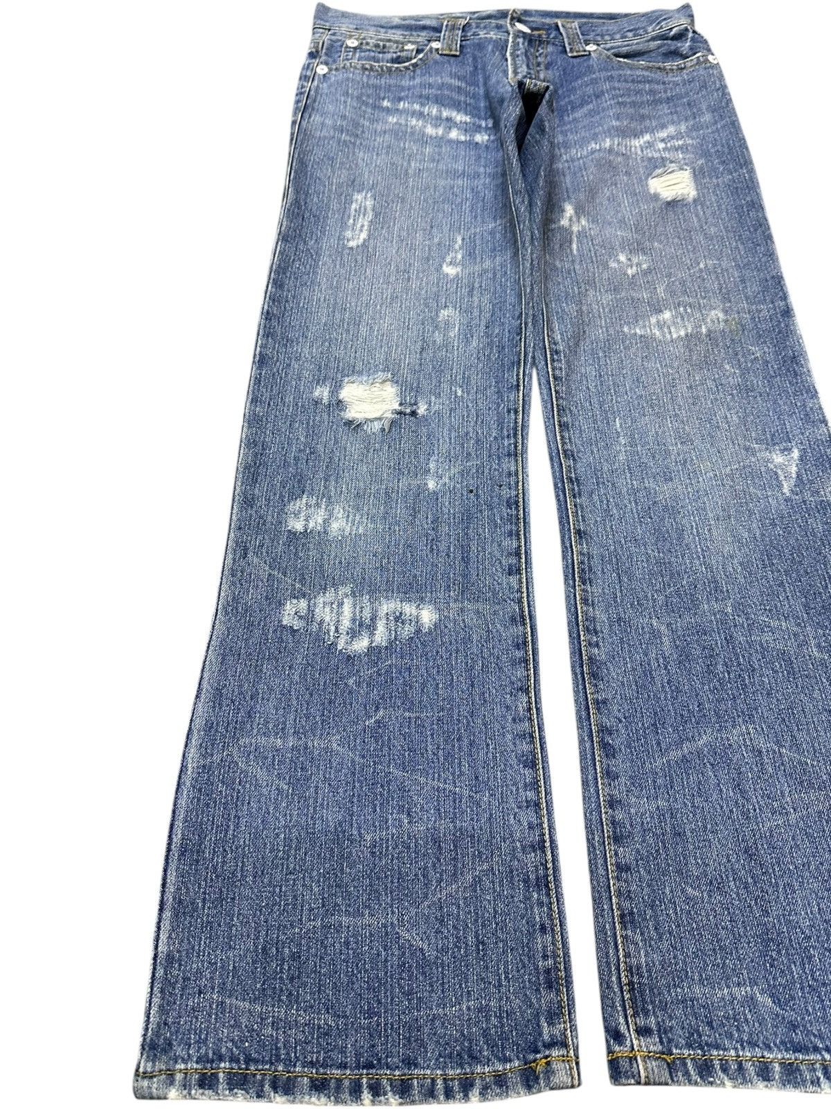 If Six Was Nine Vintage Japanese Printed Faded Grunge Denim Size US 32 / EU 48 - 3 Thumbnail