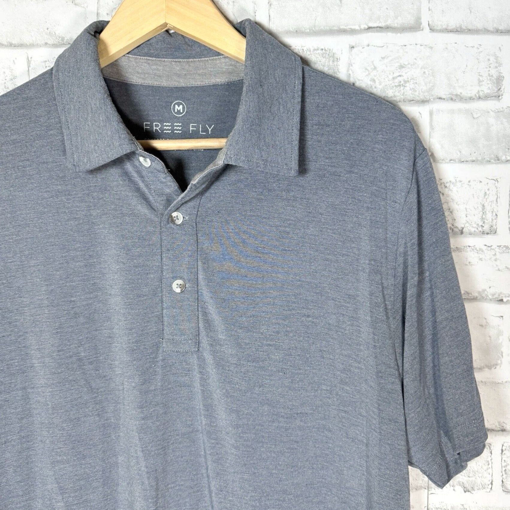 Vintage Free Fly Polo Shirt Mens Size M Gray Comfort Polo Shirt Size US M / EU 48-50 / 2 - 2 Thumbnail