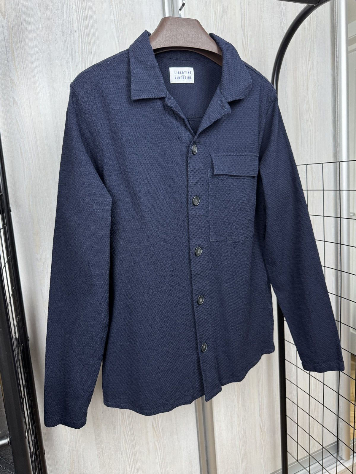 Libertine-Libertine Libertine Libertine navy blue pinnacle ls shirt overshirt Size US L / EU 52-54 / 3 - 3 Thumbnail