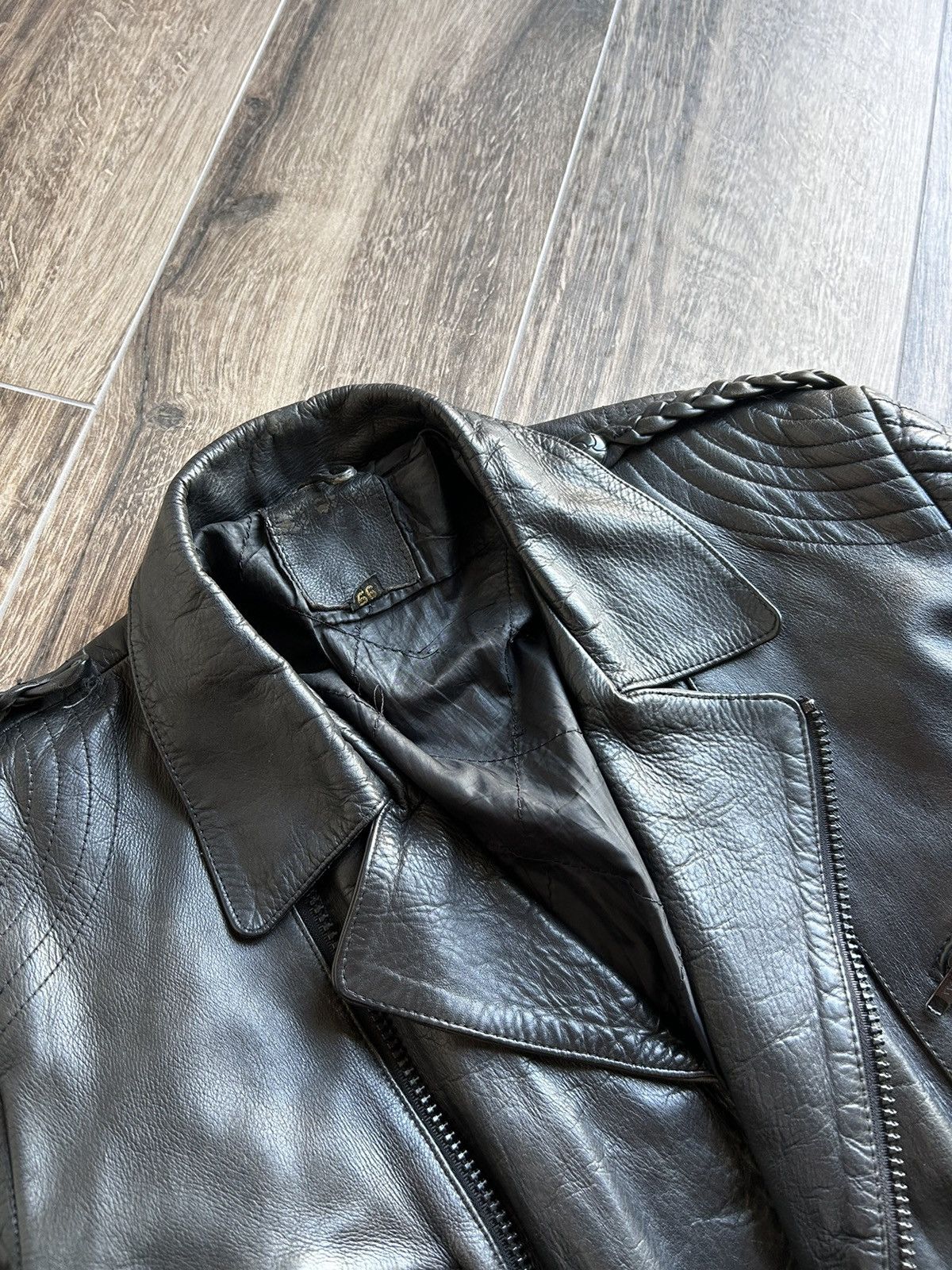 Genuine Leather Vintage Biker Leather jacket 90s mens Size US L / EU 52-54 / 3 - 4 Thumbnail