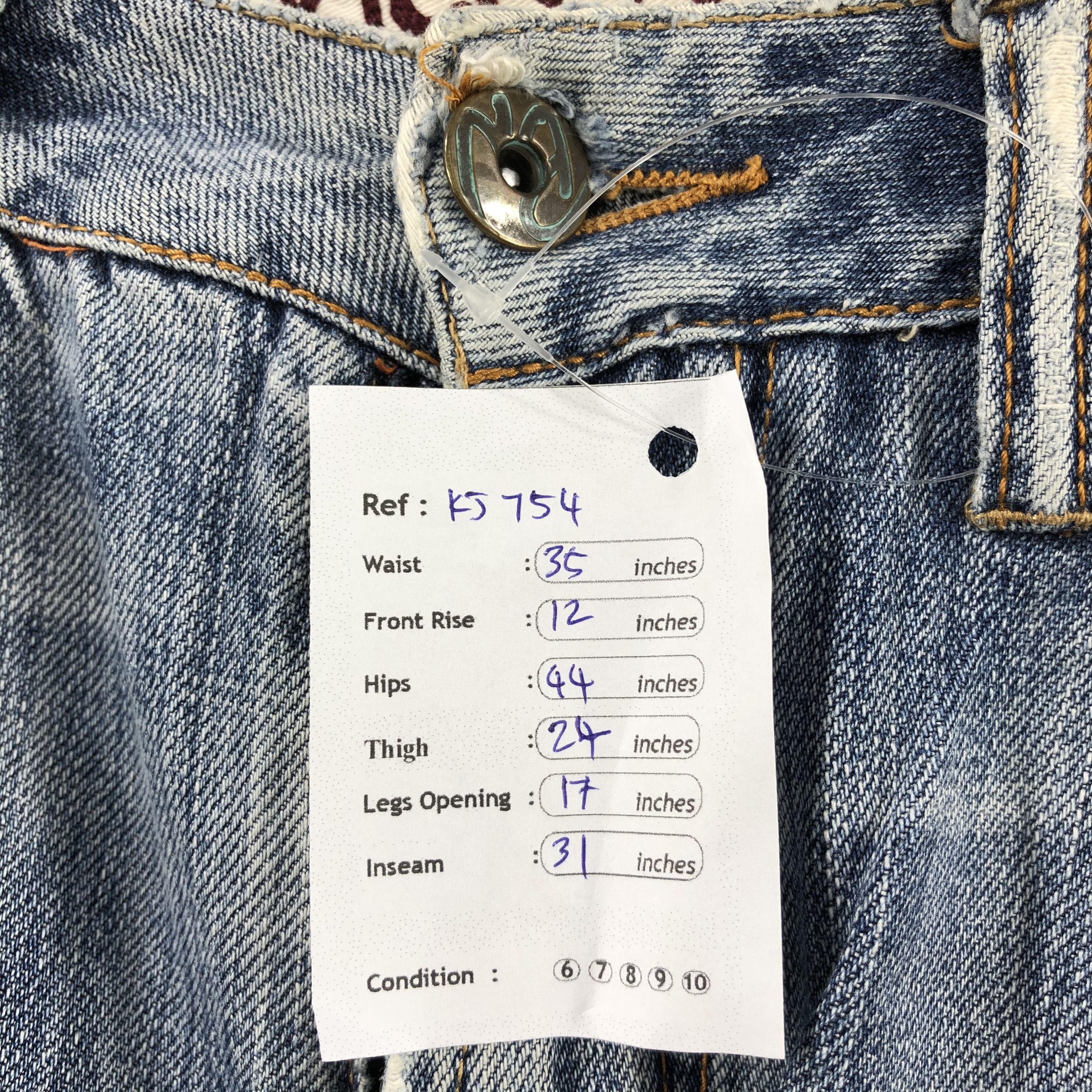 Japanese Brand Back Number Jeans Patchwork Cropped Denim KJ754 Size US 34 / EU 50 - 16 Thumbnail