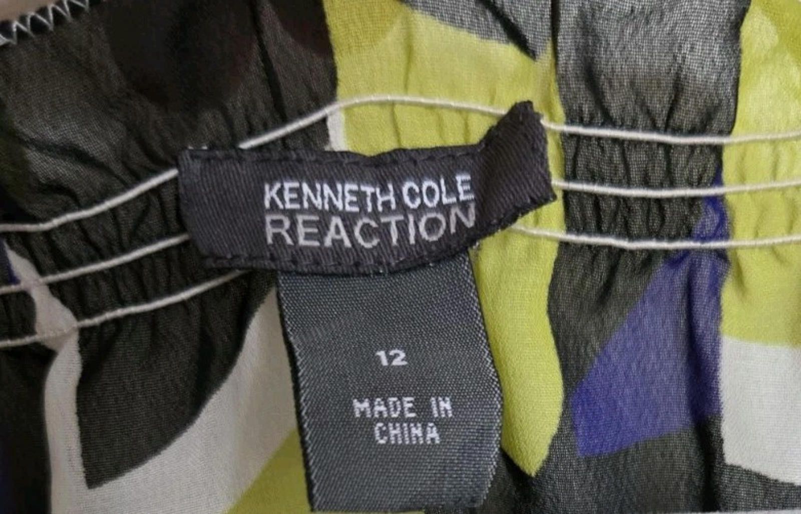 Other Kenneth Cole Reaction Blouse Top Womens 12 Sheer Geometrical Size XL / US 12-14 / IT 48-50 - 3 Thumbnail