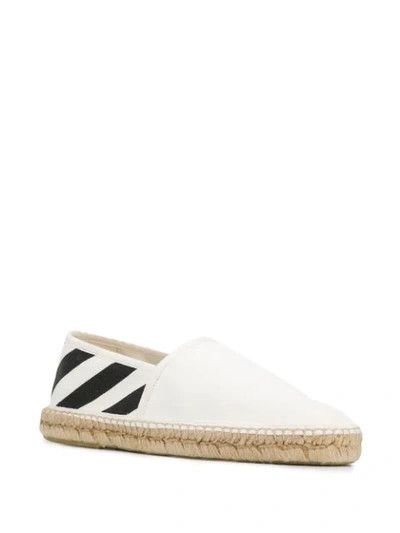 Off-White o1gr1nt0125 Stripes Flat Espadrillas in White Black Size US 6 / IT 36 - 2 Thumbnail