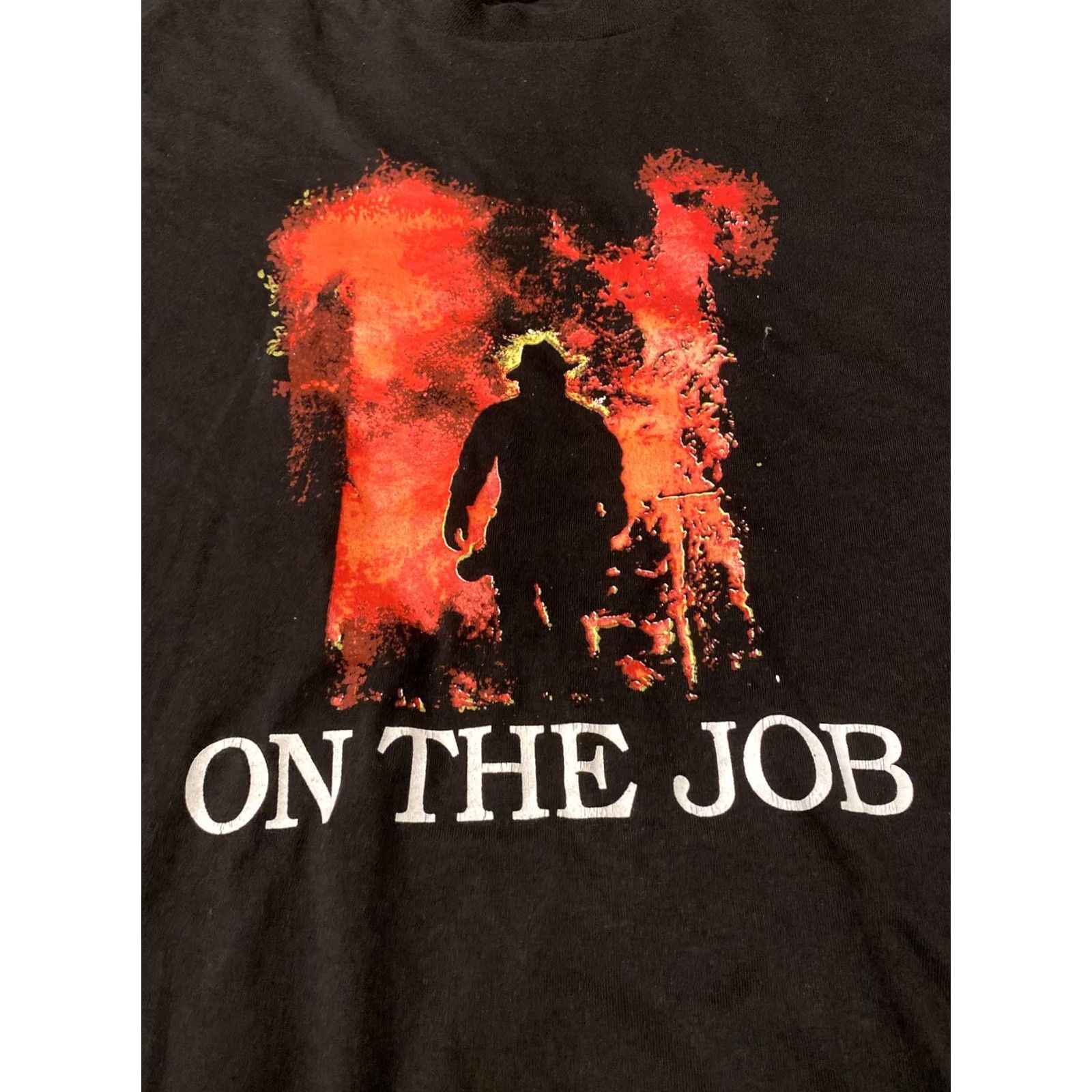 Hanes Vintage Hanes 50/5” Shirt Size XL On The Job Single Stitch - Unisex Graphic Tee Black Size US XL / EU 56 / 4 - 4 Thumbnail