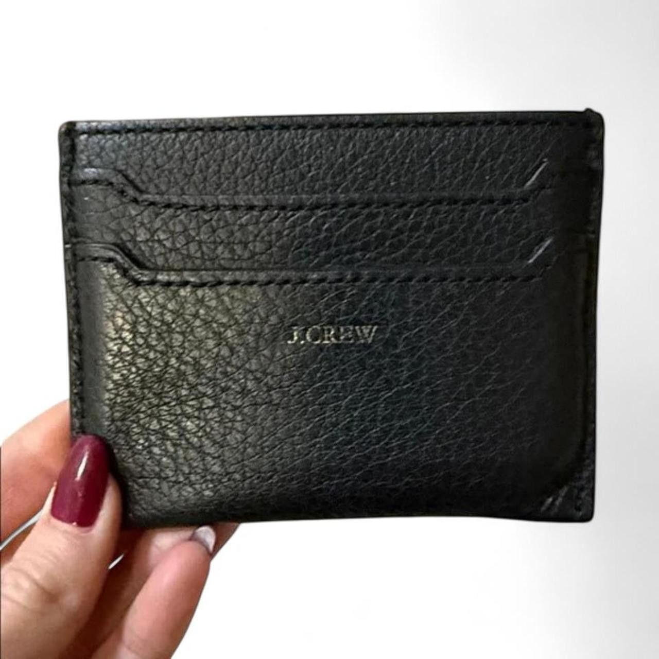 J.Crew J.Crew Black Pebbled Leather Card Holder Size ONE SIZE - 1 Thumbnail