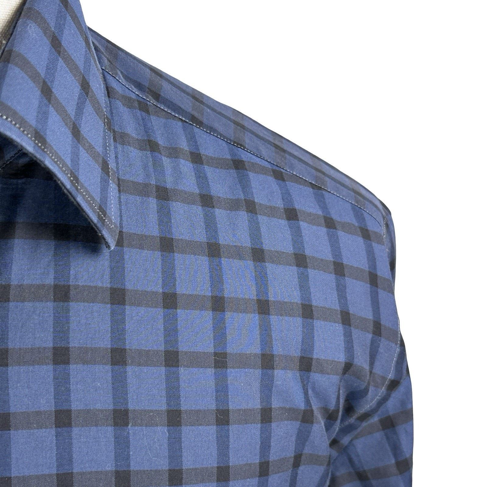 Etro Etro Shirt Men 42 Blue Checkered Cotton Long Sleeve Classic Size US L / EU 52-54 / 3 - 3 Thumbnail