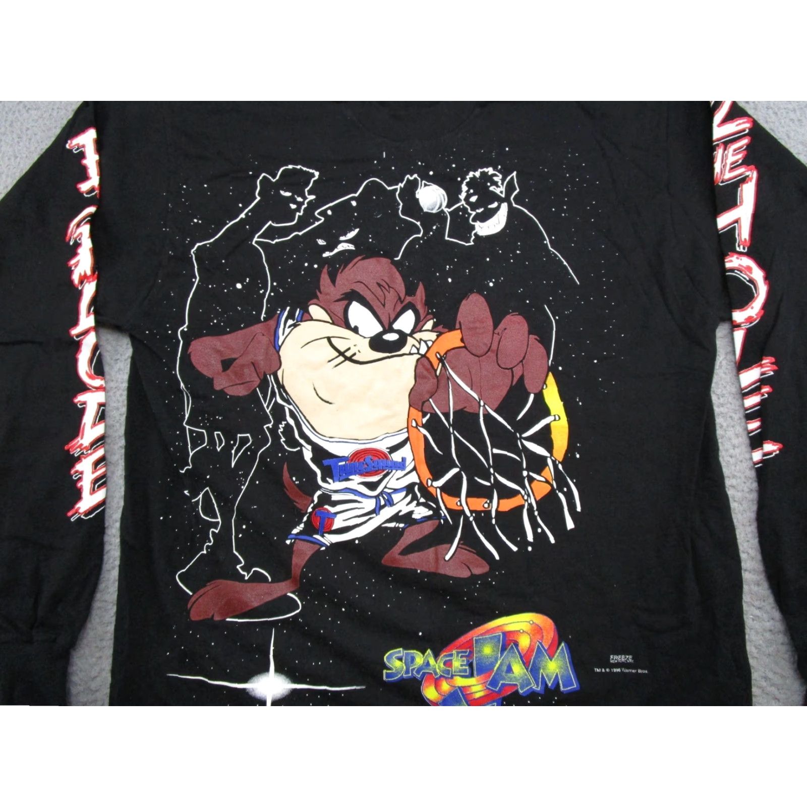 Vintage VINTAGE 1996 Space Jam Taz Explode 2 The Hole Long Sleeve Shirt L Black Mens Looney Tunes 90s Movie Graphic Tee Size US L / EU 52-54 / 3 - 3 Thumbnail