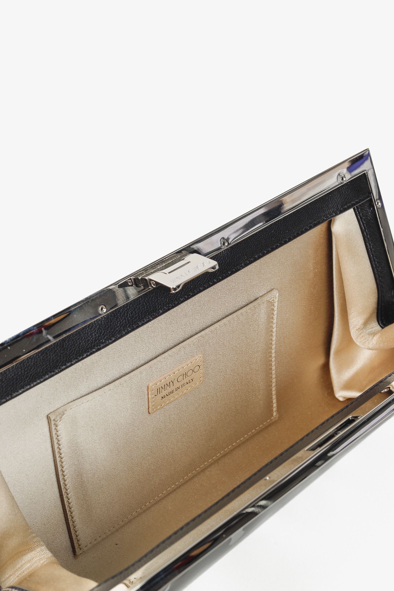 Jimmy Choo Jimmy Choo Cayla Gold Black-Lace Snakeskin-Trim Clutch Size ONE SIZE - 7 Thumbnail