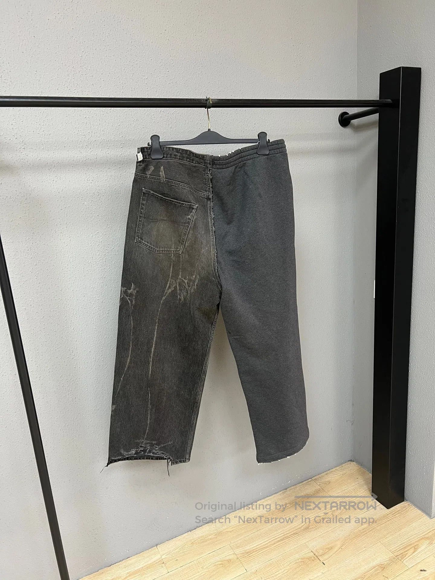 Balenciaga Balenciaga Sweatpant and Denim Patchwork Pants| Size 24" / US 00 / IT 34 - 2 Thumbnail