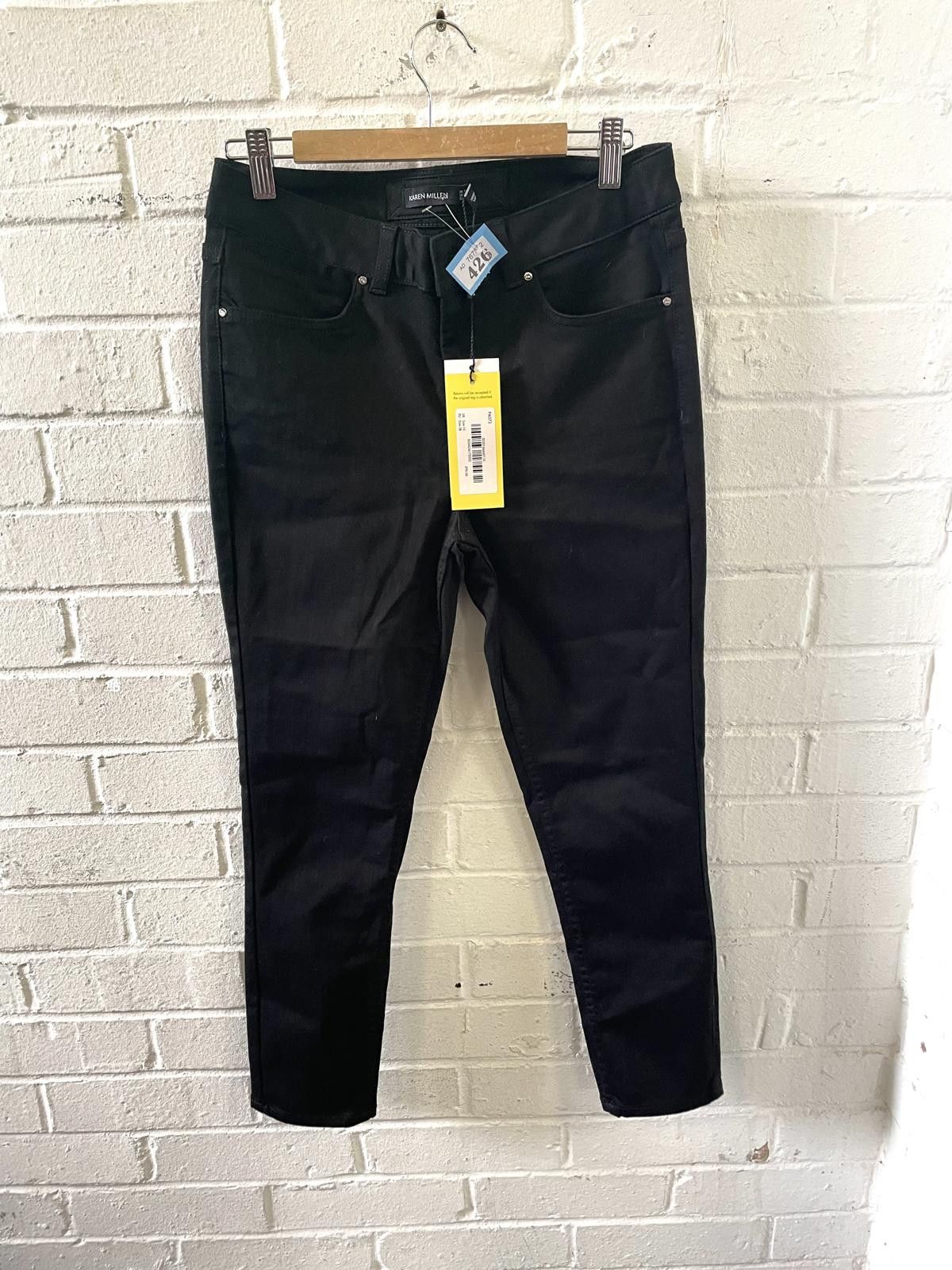 Designer Karen Millen Women's Black Skinny Jeans UK 10 EU 38 Size 32" / US 10 / IT 46 - 1 Thumbnail